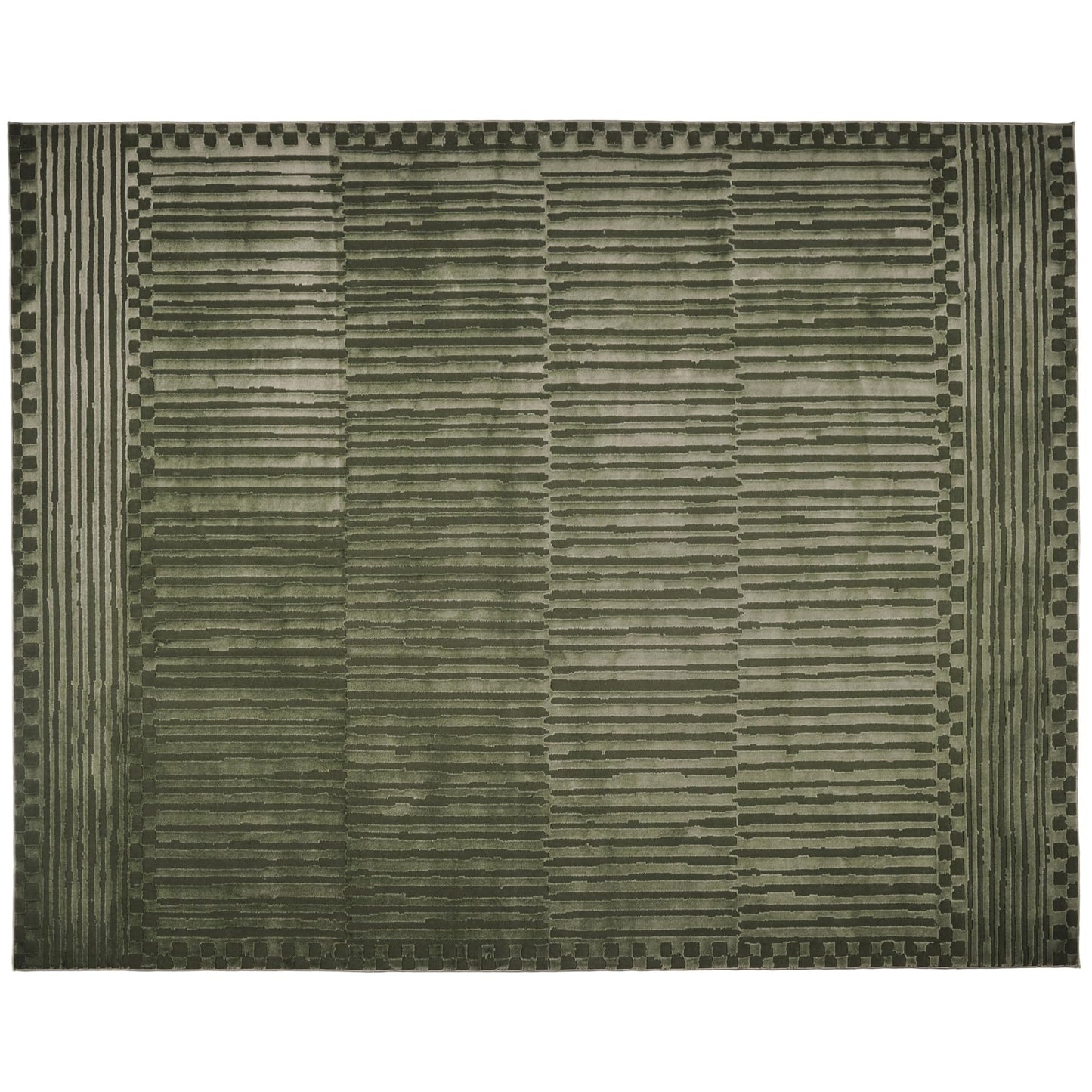 Revival Rugs Soloba 7'x9' Area Rugs for Living Room Bedroom Dining Room - Washable, 100% Recycled, Oeko-TEX Certified, Modern, Medium Pile, Green