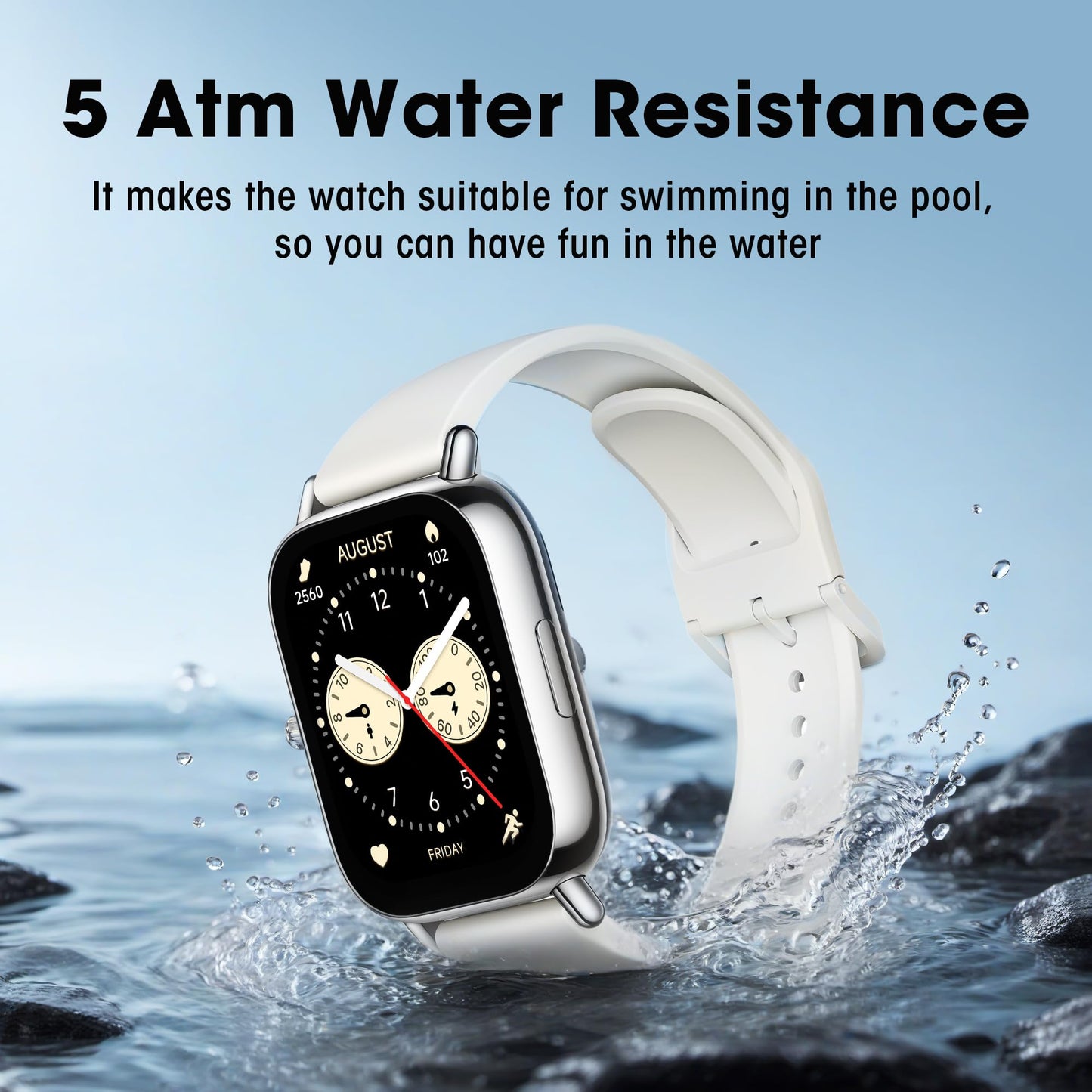 Xiaomi Redmi 5 Lite Smart Watch, Step Counter Watch for Women Men with 2" LCD Large Display, 140 Sports Modes, 5ATM Waterproof (Lite-Light Gold)