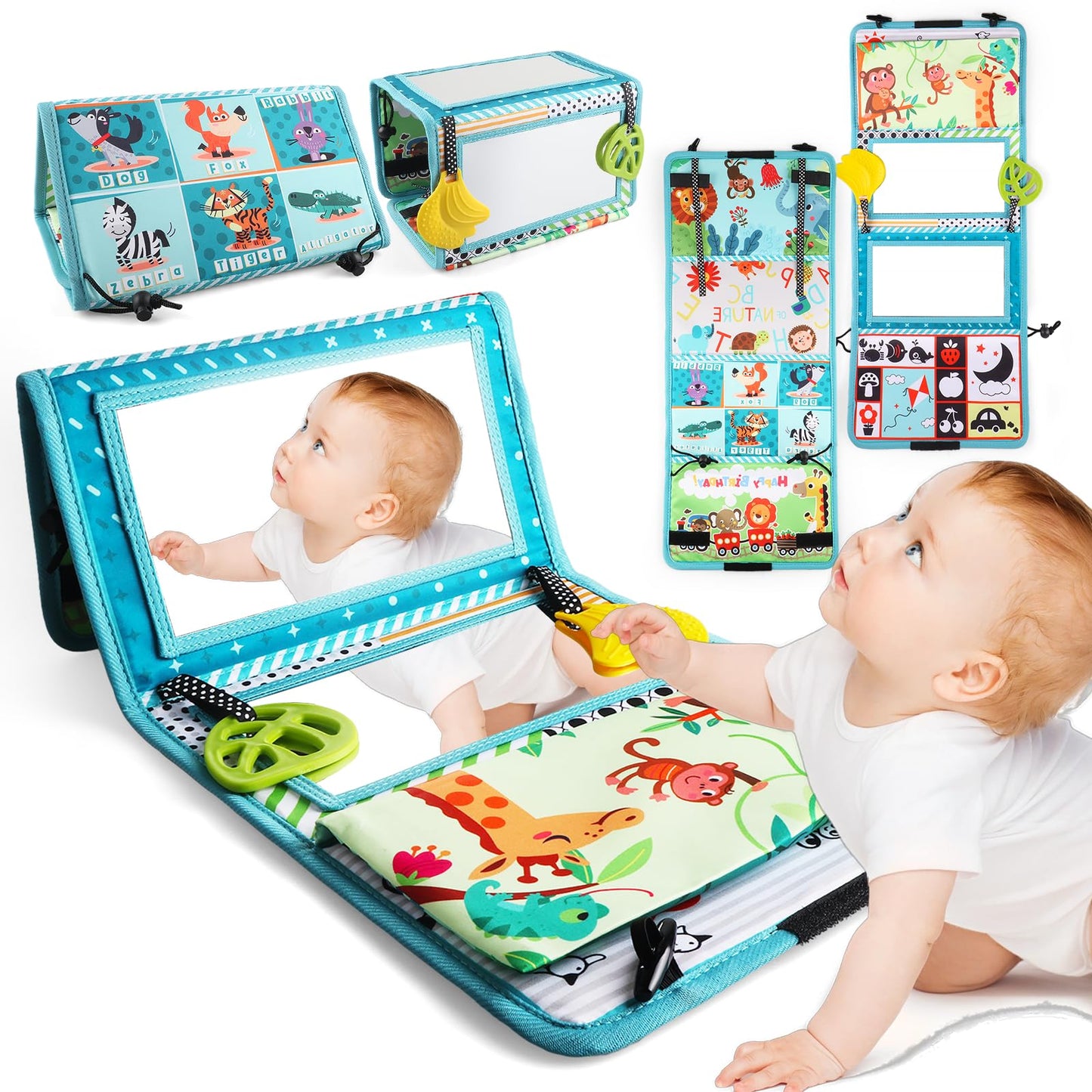 victob Baby Toys 0-6 Months - Tummy Time Baby Mirror Infant Toys - High Contrast Baby Toy for Newborn - Montessori Sensory Toy 0 2 3 4 5 6-12 Months Boy Girl Shower Gifts