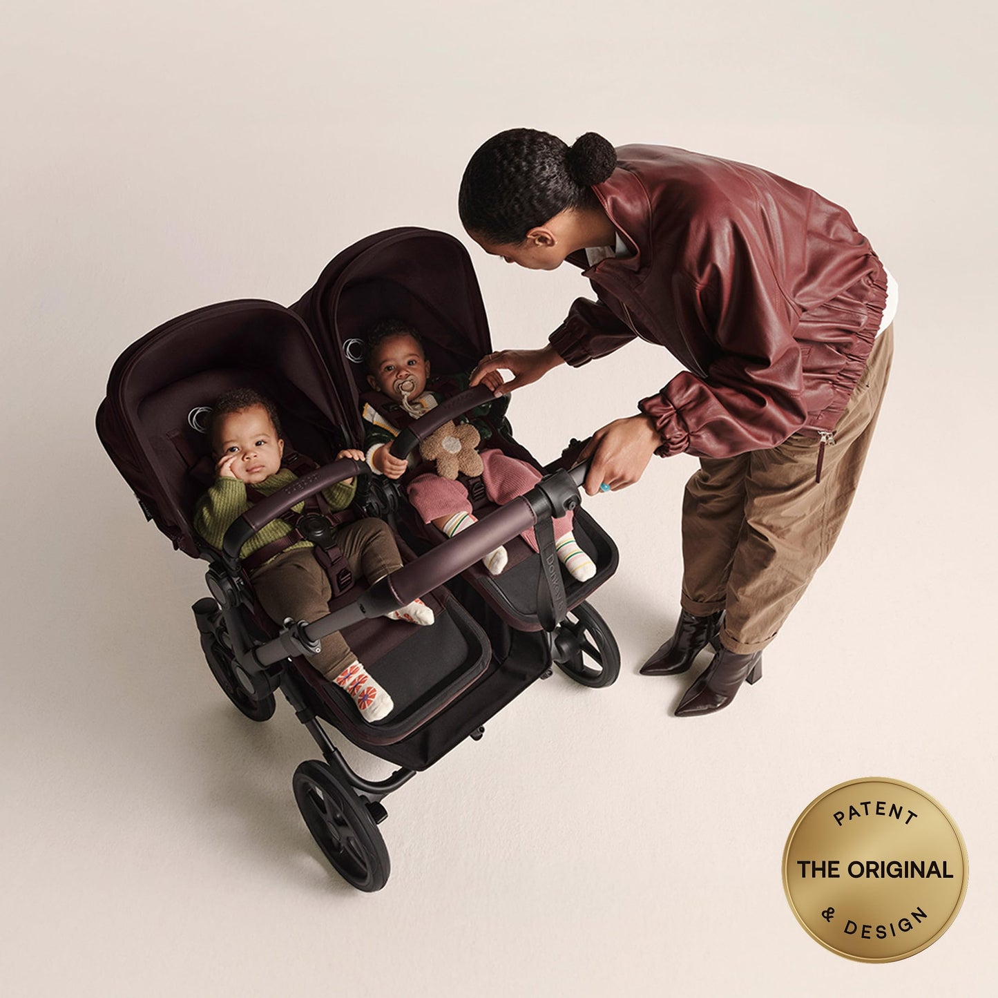Bugaboo Donkey 6 Sibling Seat – Complete Second Seat Kit for Side-by-Side Double Stroller Conversion, Reversible & Reclining Toddler Seat with Sun Canopy – Heritage Black