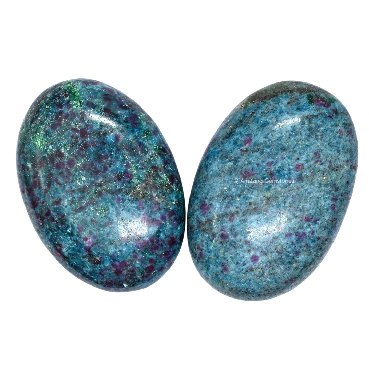 Amazing Gemstone Ruby in Kyanite Palm Stone - Massage Worry Stone for Natural Body Chakra Balancing, Reiki Healing and Crystal Grid