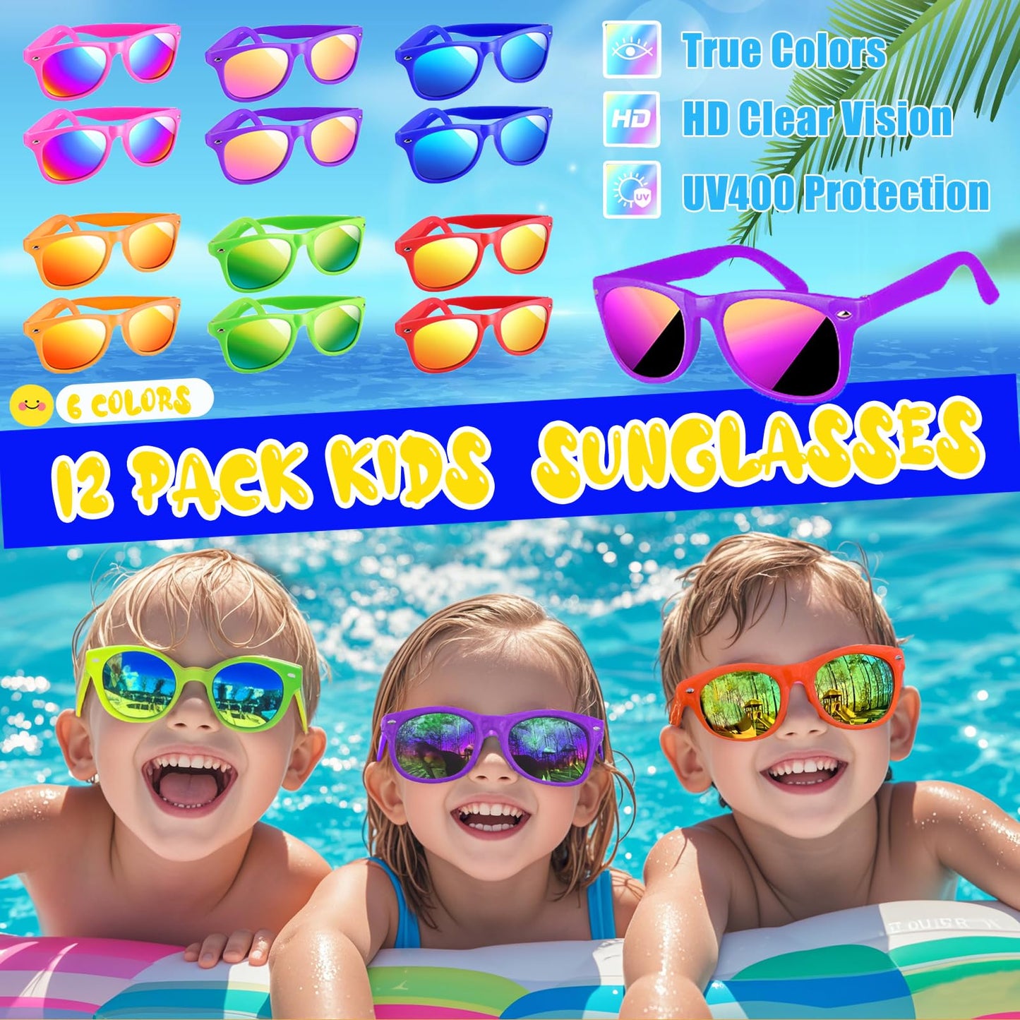 Pool Party Favors and Beach Party Favors,158PCS Summer Pool Toys for Kids, Undersea theme decoration, Including Beach Balls, Sunglasses, Bubble Wands, Stamp and Crystal Shells for Kids Ages 4-8 8-12