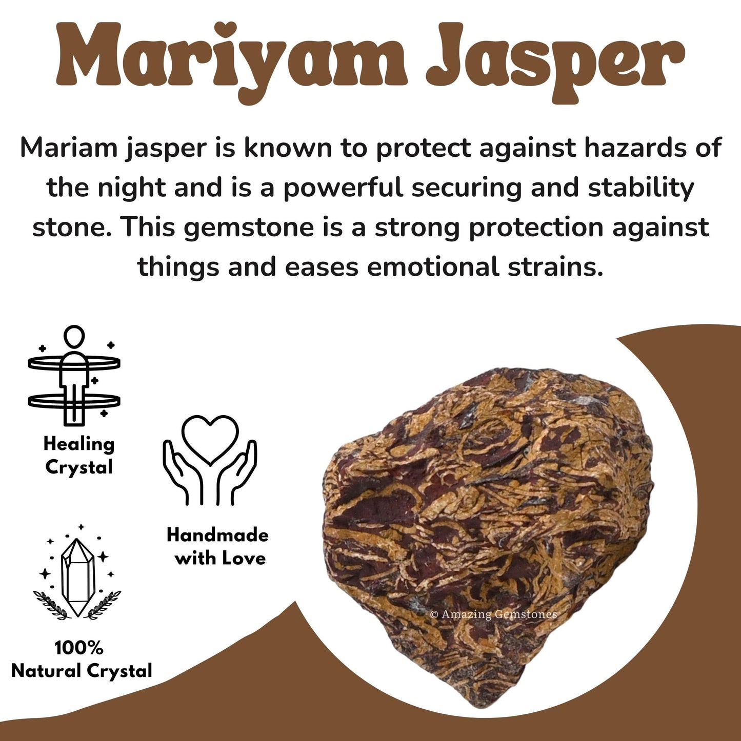 Amazing Gemstone 2 Pieces, Mariyam Jasper Raw Crystals and Healing Stones, Natural Rocks for Tumbling and DIY Raw Stones and Crystals