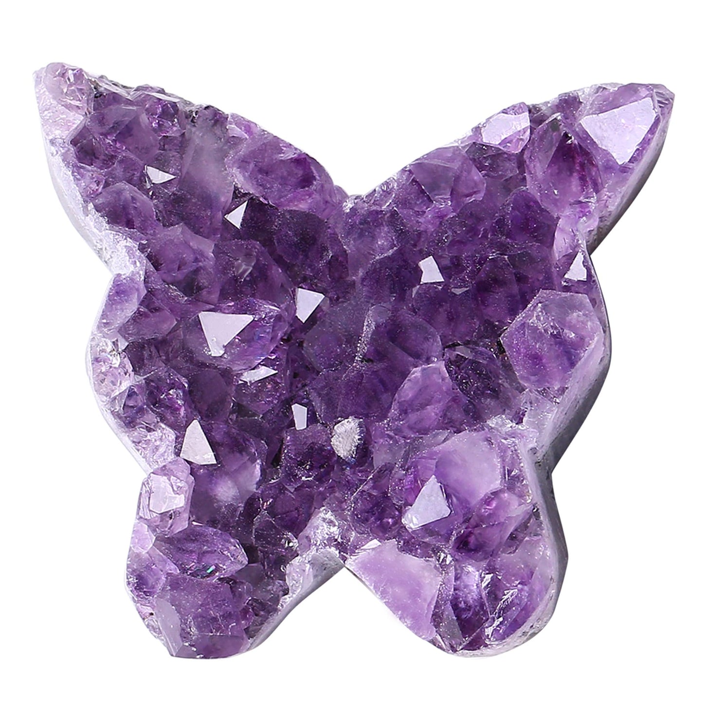 ZHIYUXI Butterfly Gifts Rock Geode Crystal Butterfly Cluster Amethyst Healing Crystals Gemstones Protection Crystals Butterfly Gifts for Women Raw Stone Decor Energy Balance Reiki Room Decor