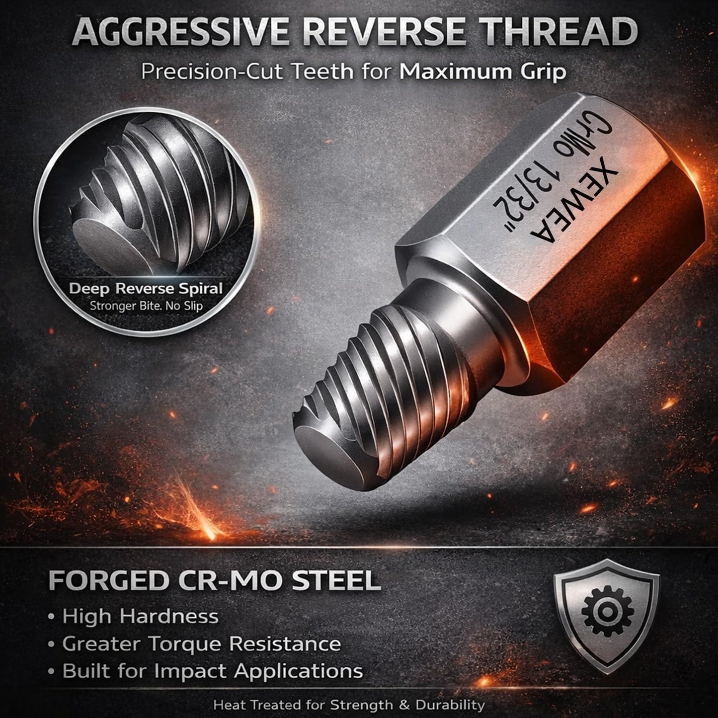 XEWEA 25Pcs Screw Extractor Set, Hex Head Multi-Spline Easy Out Bolt RemoverTool, High-Hardness Cr-Mo Steel EZ Out for Removing Stripped, Broken Rusted Bolts Screws, Father's Day gift