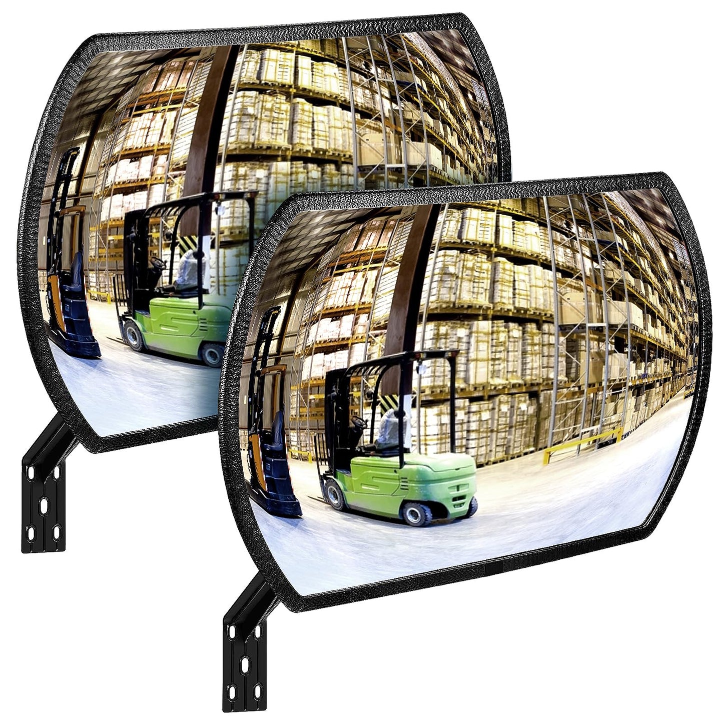 2 Pcs Acrylic Garage Parking Mirror 24" x 15" Convex Security Mirror Rectangular Convex Corner Mirror Blindspot Mirror with Protective Film for Driveway Traffic
