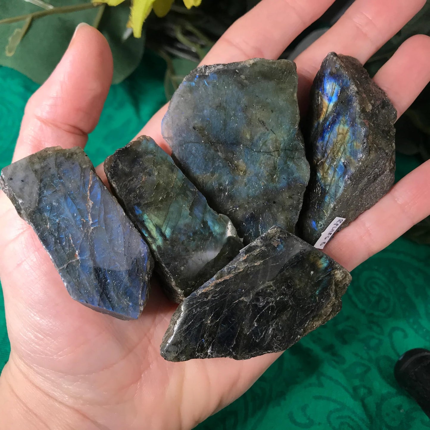 Zenkeeper 1Lb Raw Labradorite Stones for Tumbling, Polishing, Rough Labradorite Crystals Bulk Rough Gemstone for Jewelry Making, Healing, Meditation, Reiki