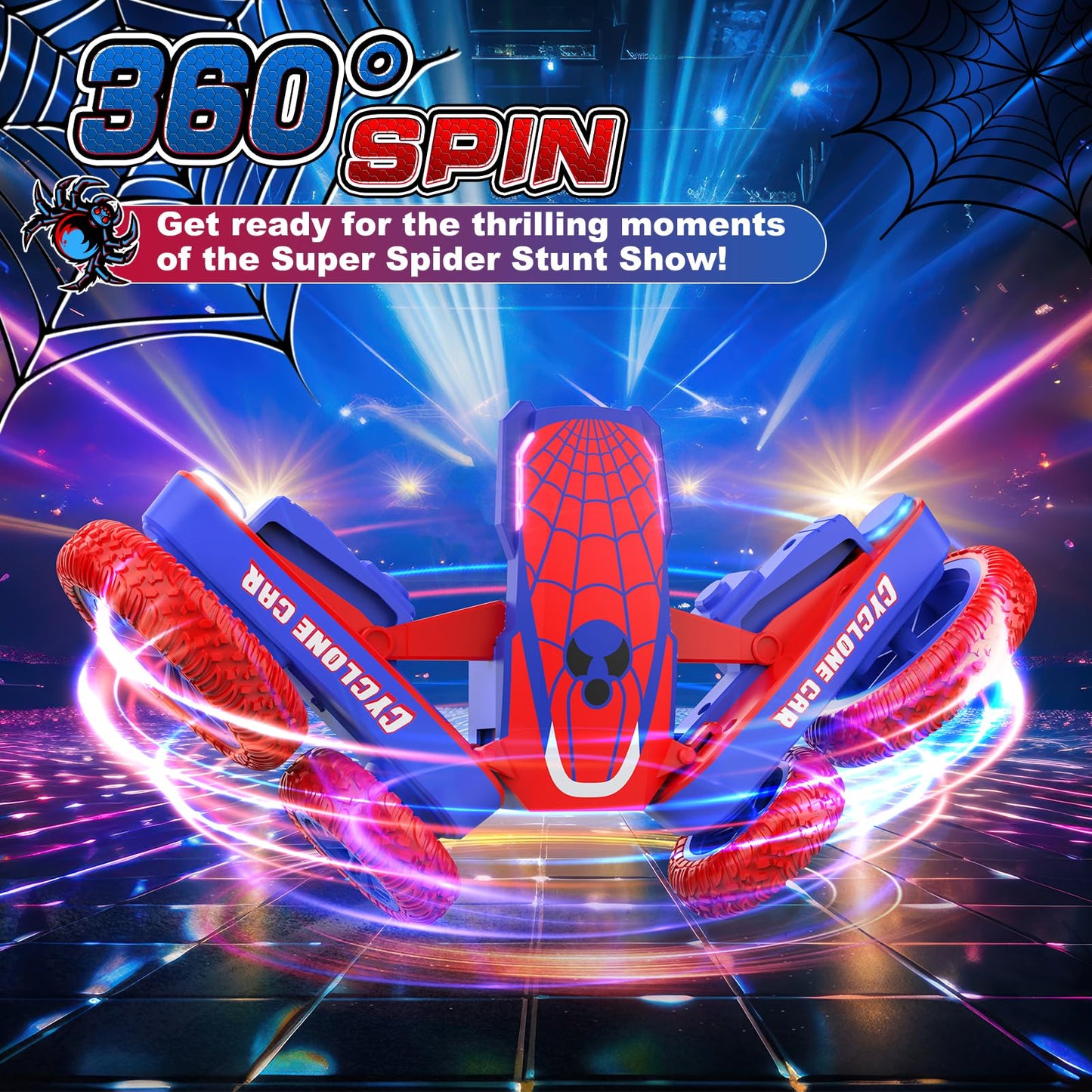 Blissbud Remote Control Car Spider RC Cars Double Sided 360°Flip 4WD Rechargeable Drift RC Race Car Boys Toys Birthday Gifts for 4 5 6 7 8 9 10 11 12 Year Old Boys Easter Basket Stuffers for Kids