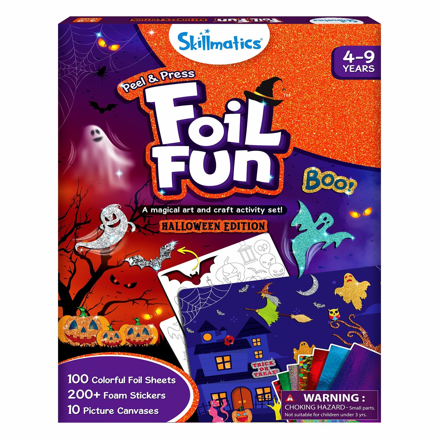 Skillmatics Foil Fun - Halloween, No Mess Art for Kids, Craft Kits, DIY Creative Party Activity, Trick or Treat, Gifts for Girls & Boys Ages 4, 5, 6, 7, 8, 9