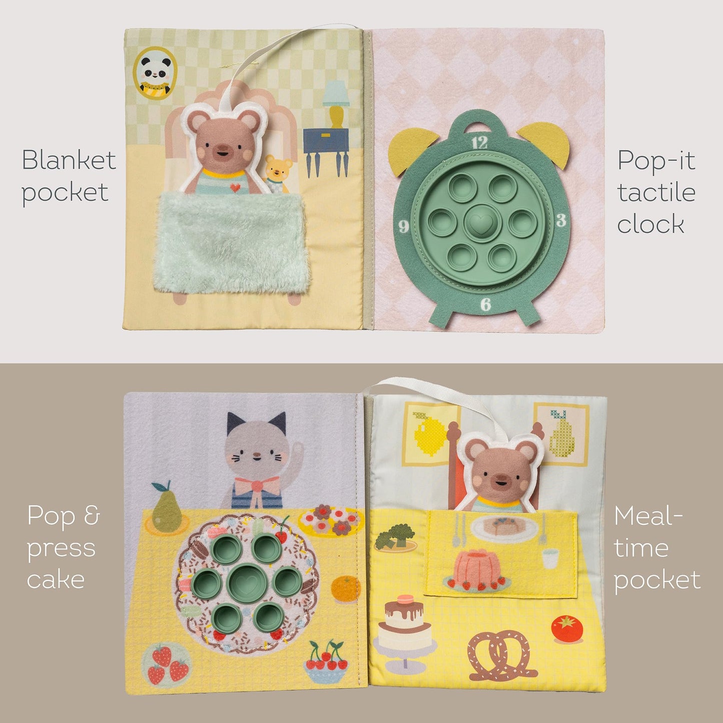 Taf Toys Home Busy Book for Toddlers 1-3 Interactive Educational Learning Quiet Book, Montessori toys for Boy Girl Birthday Gift, Ideal Toddler Busy Book for 1 Year Old Busy Board Quiet Activity Books