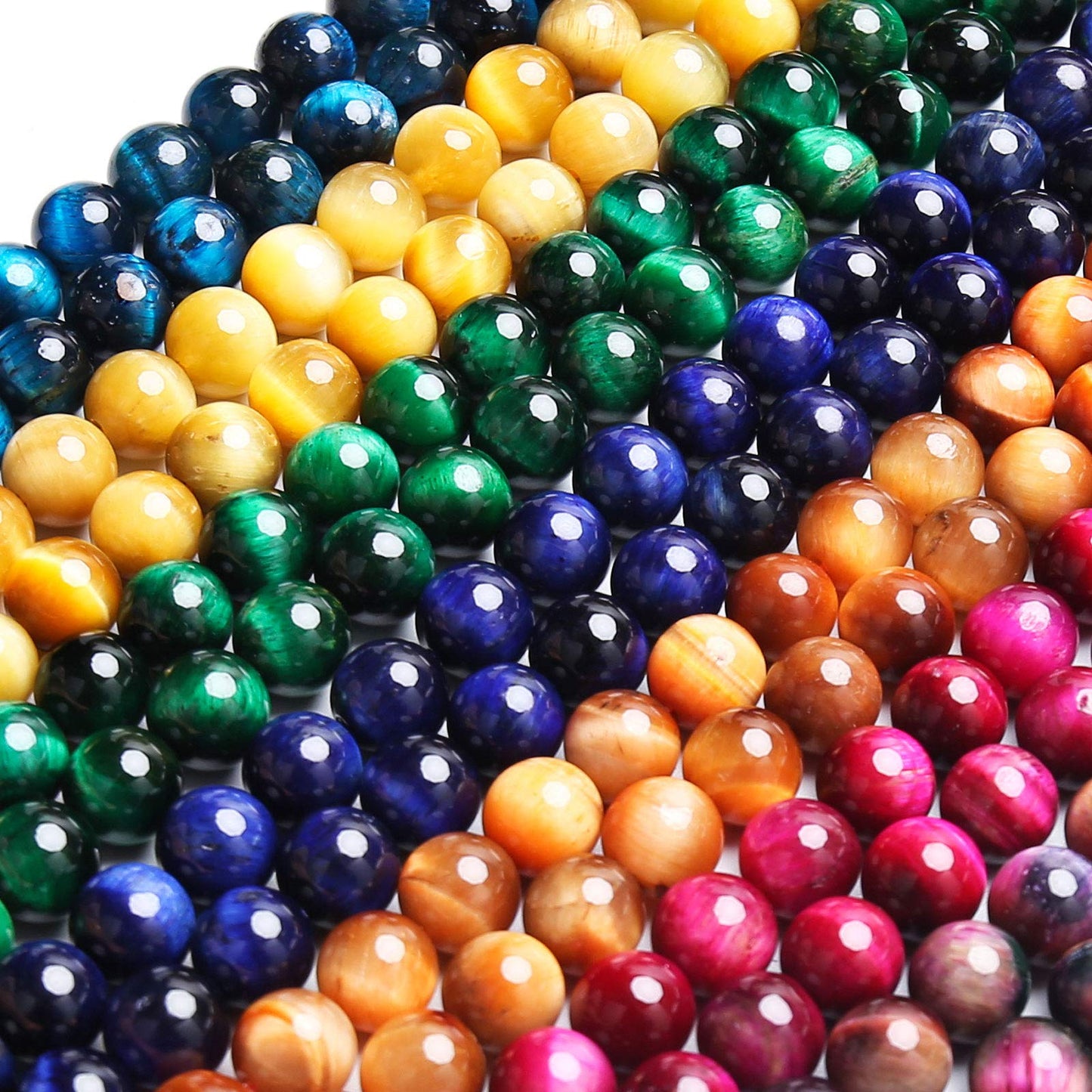 Natural Blue Black Tiger Eye Beads, Grade AAA Gemstone Round Loose Beads 10MM 40PCs Bulk Lot Options, Semi Precious Stone Beads for Jewelry Making