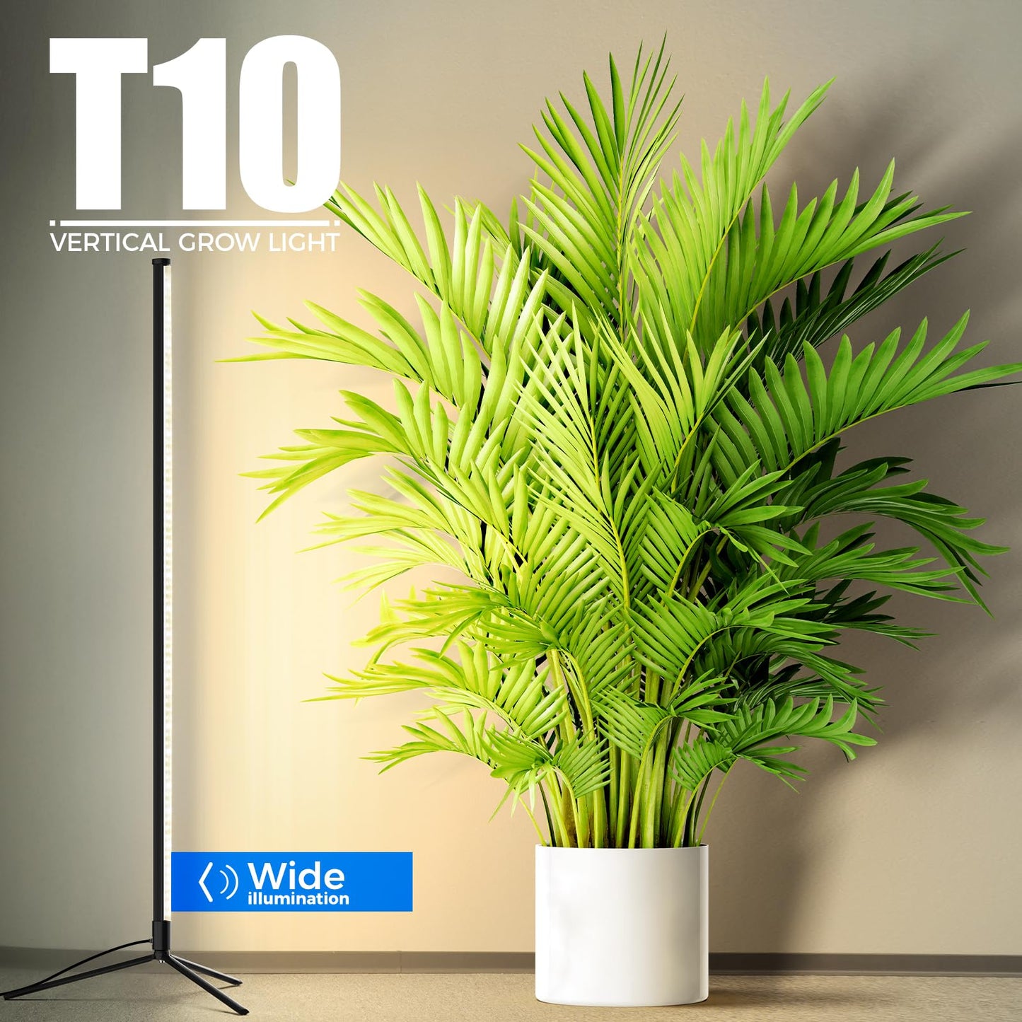 Barrina Grow Lights for Indoor Plants with Stand, 42W 169 LEDs Full Spectrum Wide Illumination Area, T10 Vertical Standing Plant Grow Light, 4FT Height with On/Off Switch and Tripod Floor Stand