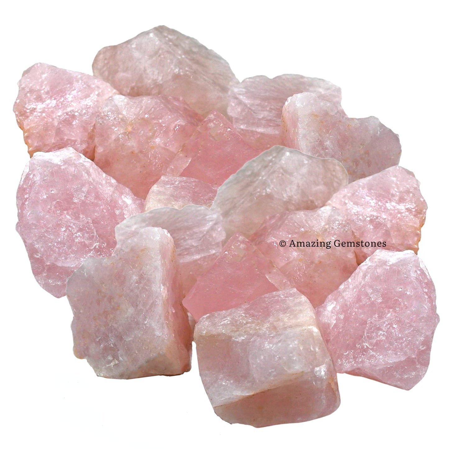 Amazing Gemstone Rose Quartz Raw Crystals and Healing Stones, Natural Rocks for Tumbling and DIY Raw Stones and Crystals (1 lb)