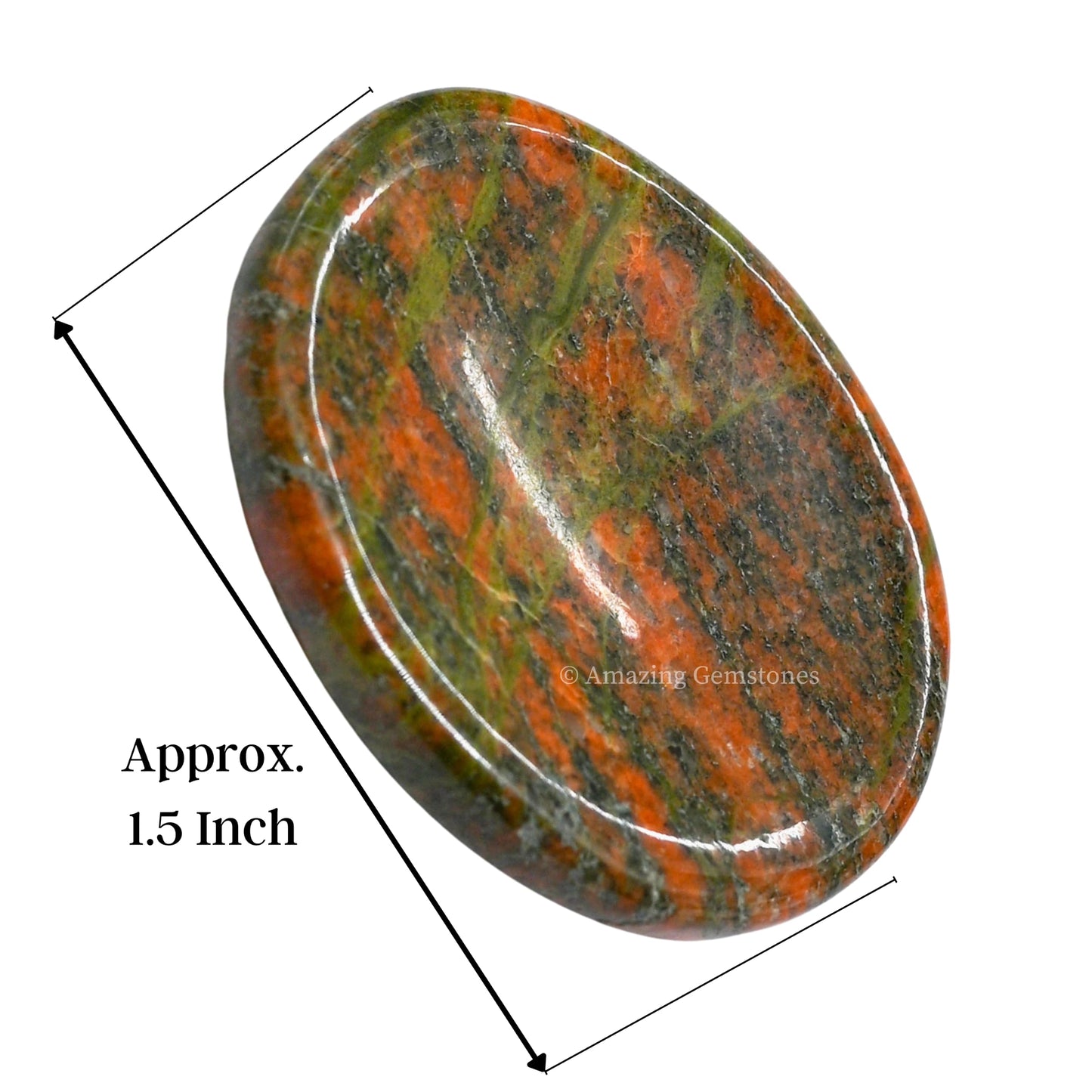 Amazing Gemstone Unakite Worry Stone Crystals and Healing Stones - Worry Stones for Stress Relief - Piedra Crystal Fidget for Meditation, Calming, Relaxation - Unique Stocking Stuffers