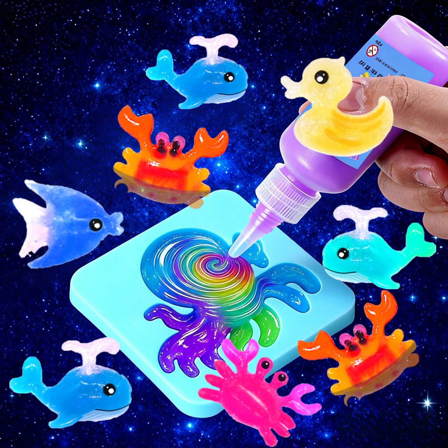 18 Colors Magic Water Elf Kit with 20 New Molds, DIY Hydrogel Aqua Fairy Water Gel Toy, Creative Sensory Learning Resources Art Craft Kit for Kids Ages 4-8-12, Educational Birthday for Girls Boys