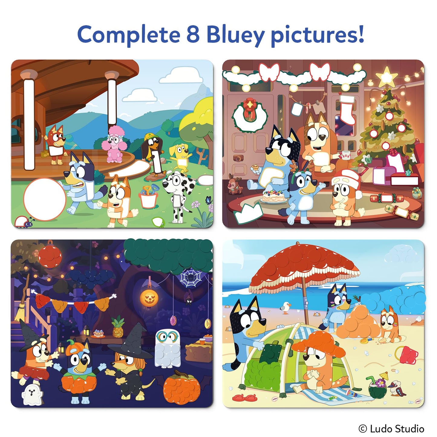 Skillmatics Bluey Dot It Sticker Activity – Mess-Free Fun for Kids, 500+ Stickers, Craft Kits, DIY Activity, Travel Toys, Gifts for Boys & Girls Ages 3, 4, 5, 6, 7