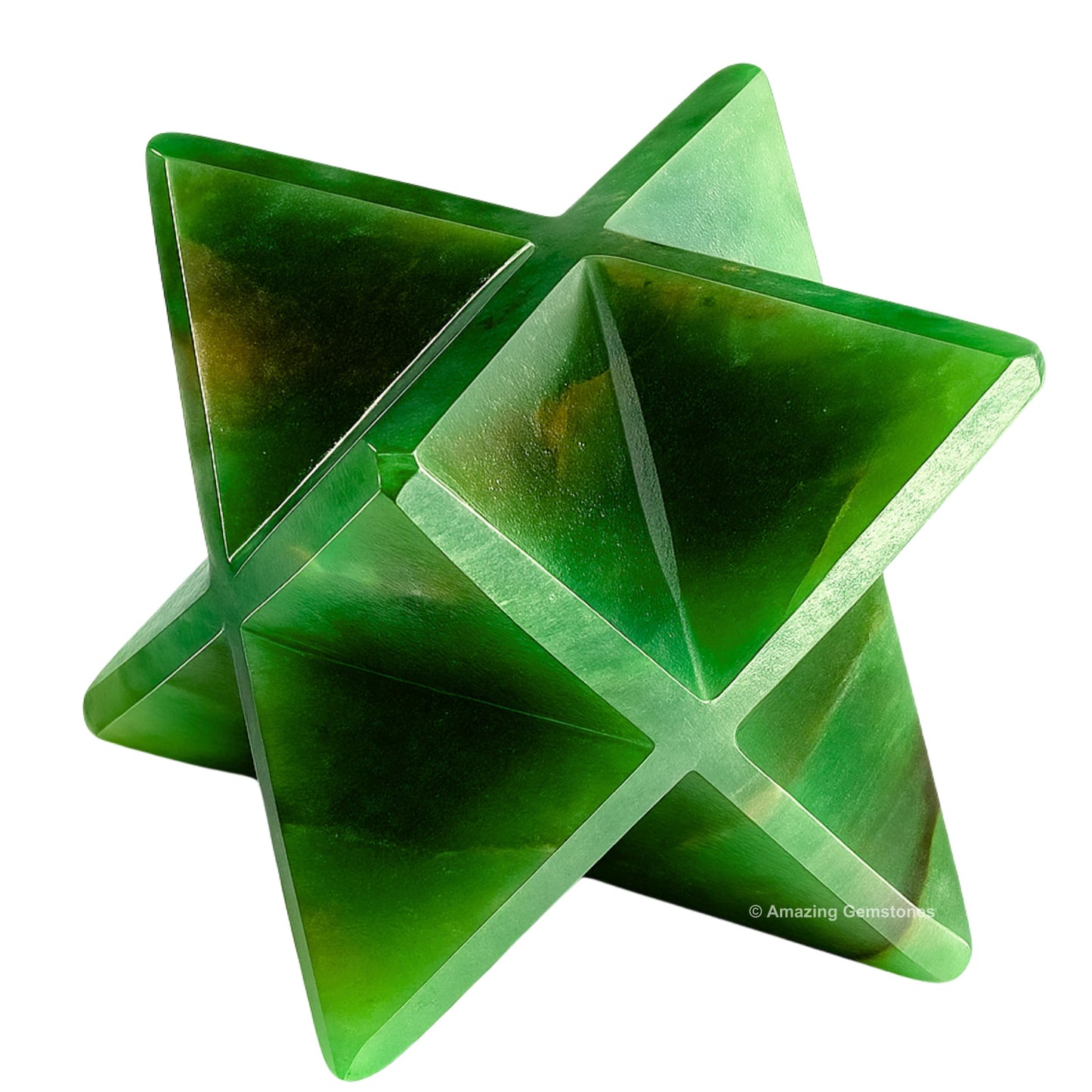 Amazing Gemstone Dark Green Aventurine Merkaba Crystal - 1.5 Inches Metaphysical Merkaba Star for Meditation - Energetic Tetrahedron and Healing Stones for Spiritual Growth and Healing (35-40mm)