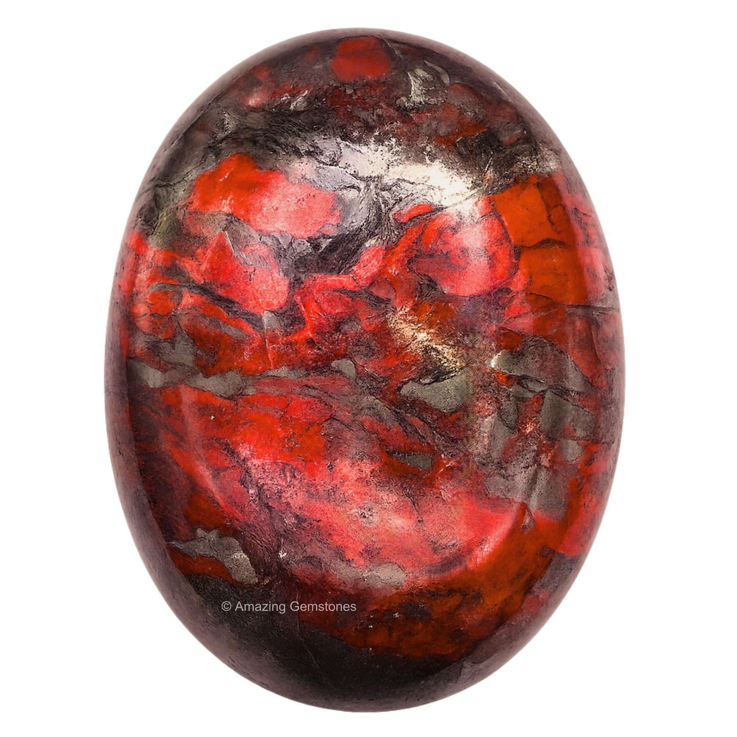 Amazing Gemstone Red Jasper Hematite Crystals and Healing Stones - Large Palm Stone Crystals Piedra - Crystal for Good Luck, Positive Energy, Meditation - Unique Stocking Stuffers Birthday Gifts
