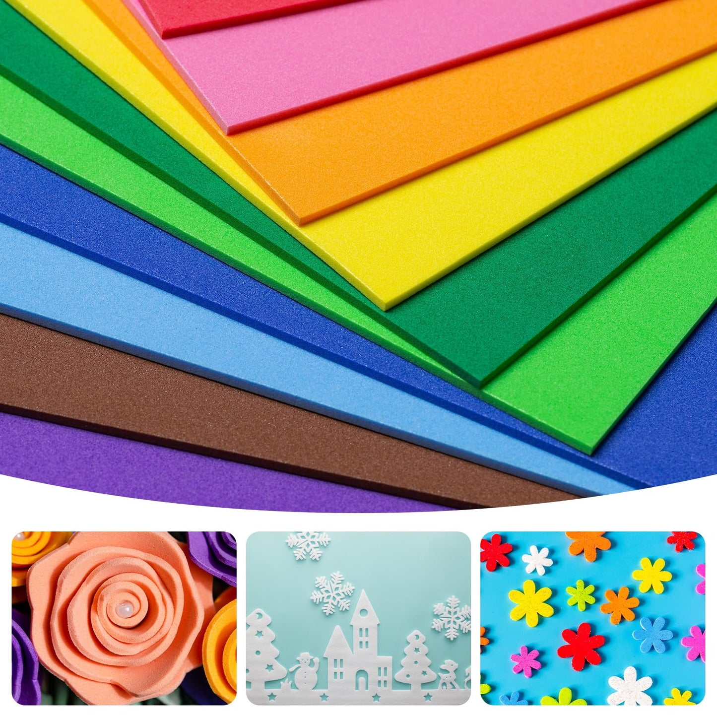 PATIKIL 10Pcs Beige EVA Foam Sheets, 15.7 x 11.8 Inches 1mm Thick Foam Sheets for Crafts Flexible DIY Handcraft Scrapbooking Art Supplies