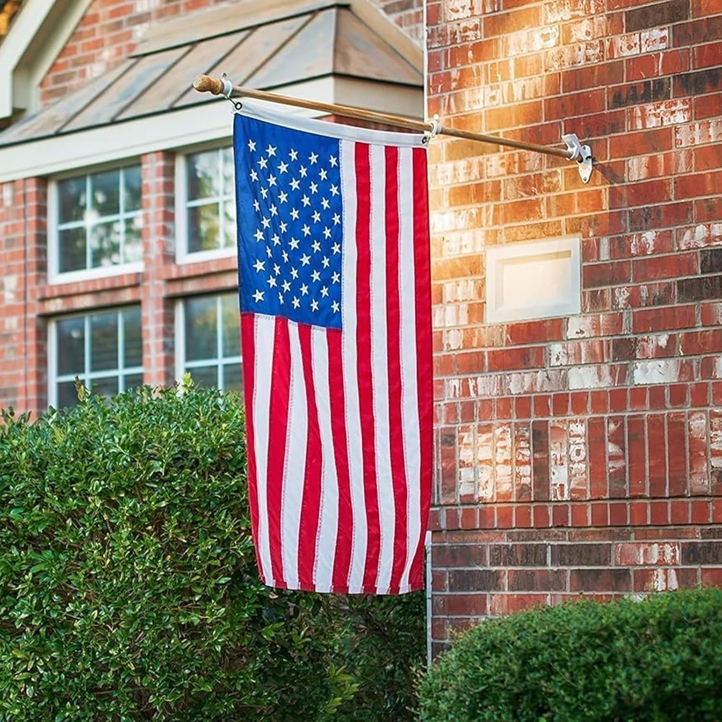 American Flag 3x5 Ft for Outside, Heavy Duty Nylon US Flags for High Wind Outdoor, Fade Resistant and Waterproof USA Flag with Embroidered Stars, Sewn Stripes, Brass Grommets