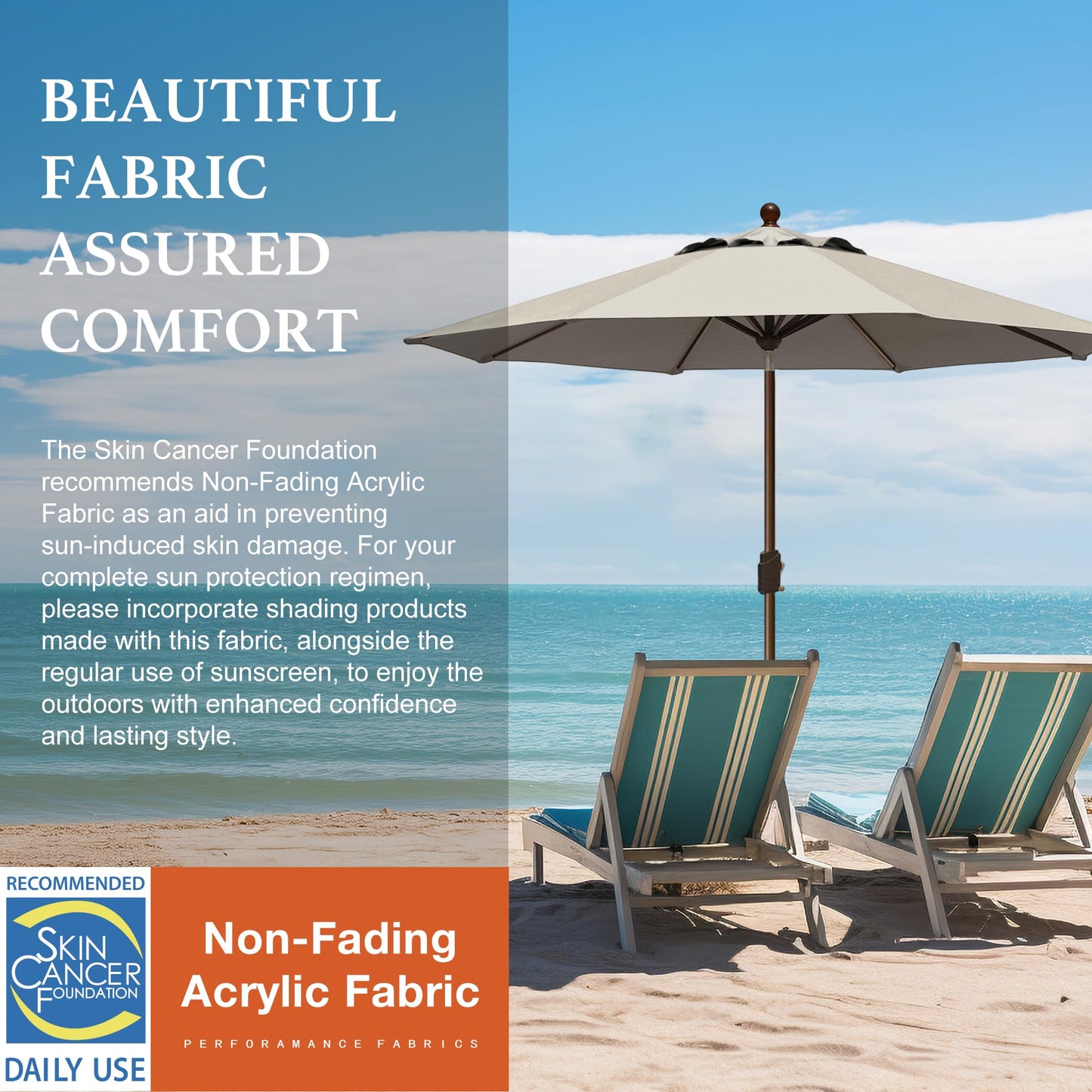 EliteShade USA 10-Year-Non-Fading 9Ft Market Patio Umbrella, UPF 50+ UV Protection Performance Sun Umbrella, Heavy Duty Commercial Grade Outdoor Table Umbrella with Crank & Tilt, Windproof Vented Top for Garden, Pool, Deck and Outdoor Playsets, Antique Be
