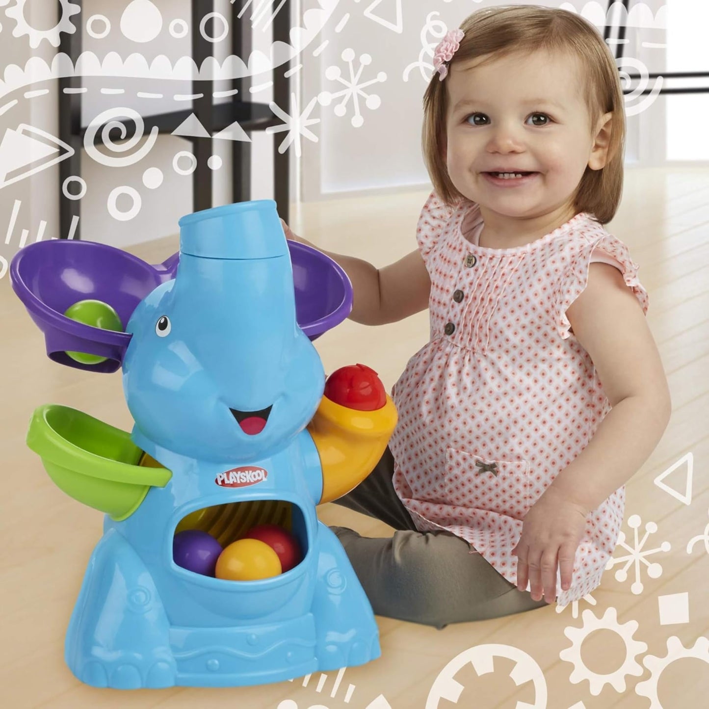 Playskool Poppin Park Elefun Busy Ball Popper Toy for Toddlers and Babies 9 Months and Up with 4 Colorful Balls for Active Boys and Girls (Amazon Exclusive)