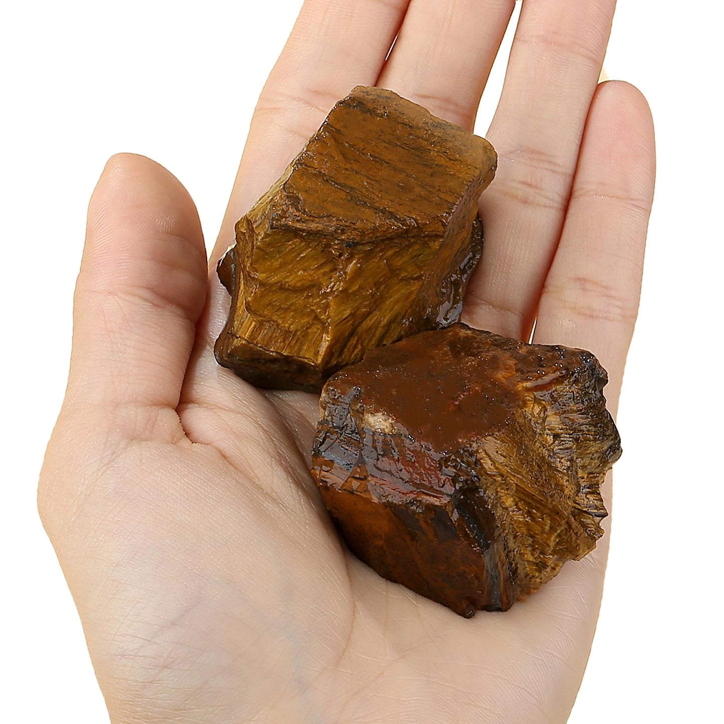 YATOJUZI Tiger's Eye 1.8-2.2" Natural Raw Stones and Healing Crystals Large Stone Rough Crystal Rocks for Tumbling Cabbing Polishing Fountain Rocks Decoration 1PCS