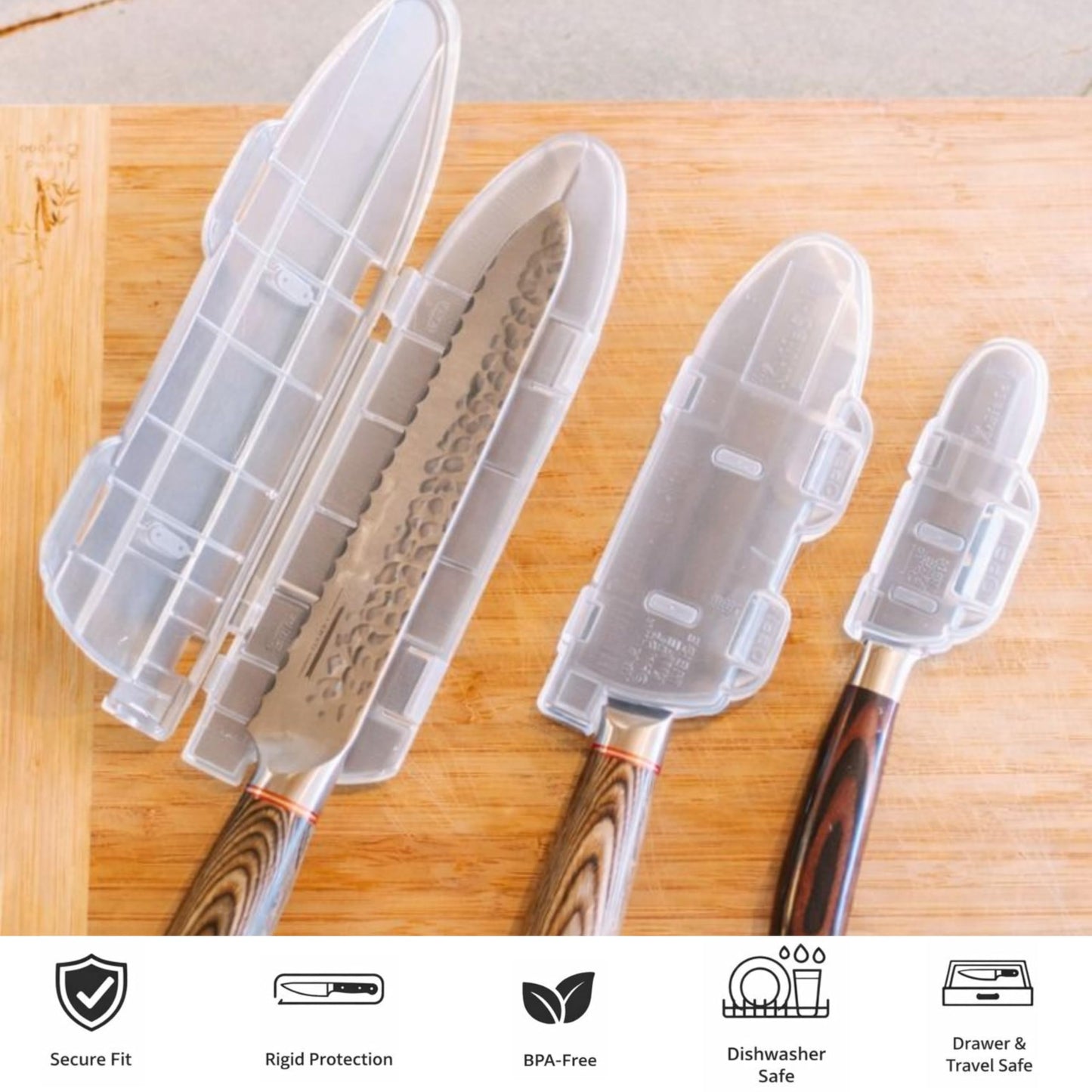Agilux Blade Guard 10" Knife Blade Protector Made in USA Safe Storage and Transport for Kitchen Knives Protects Edges in Drawers Travel Camping RV