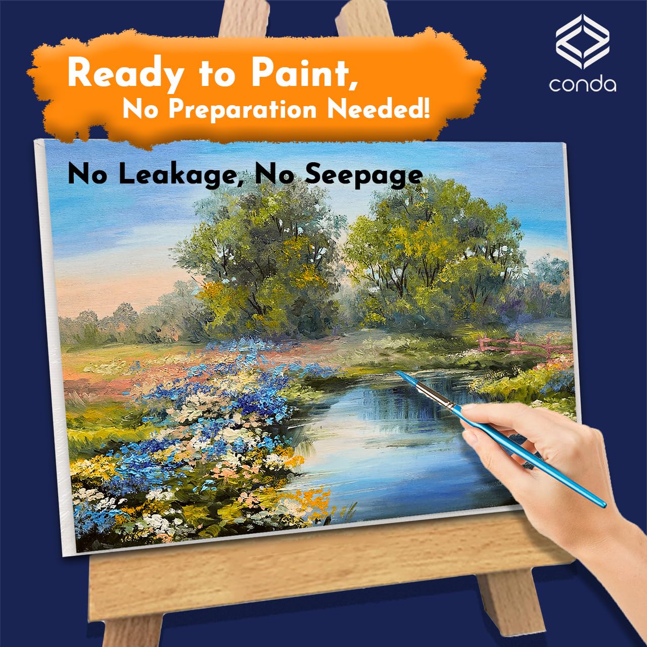 CONDA Canvas Board 8 x 10 inch, 24 Pack Canvases for Painting, 100% Cotton Canvas for Drawing, Gesso Primed Acid-Free, Artist Canvas Panels for Acrylic, Pouring & Oil Painting