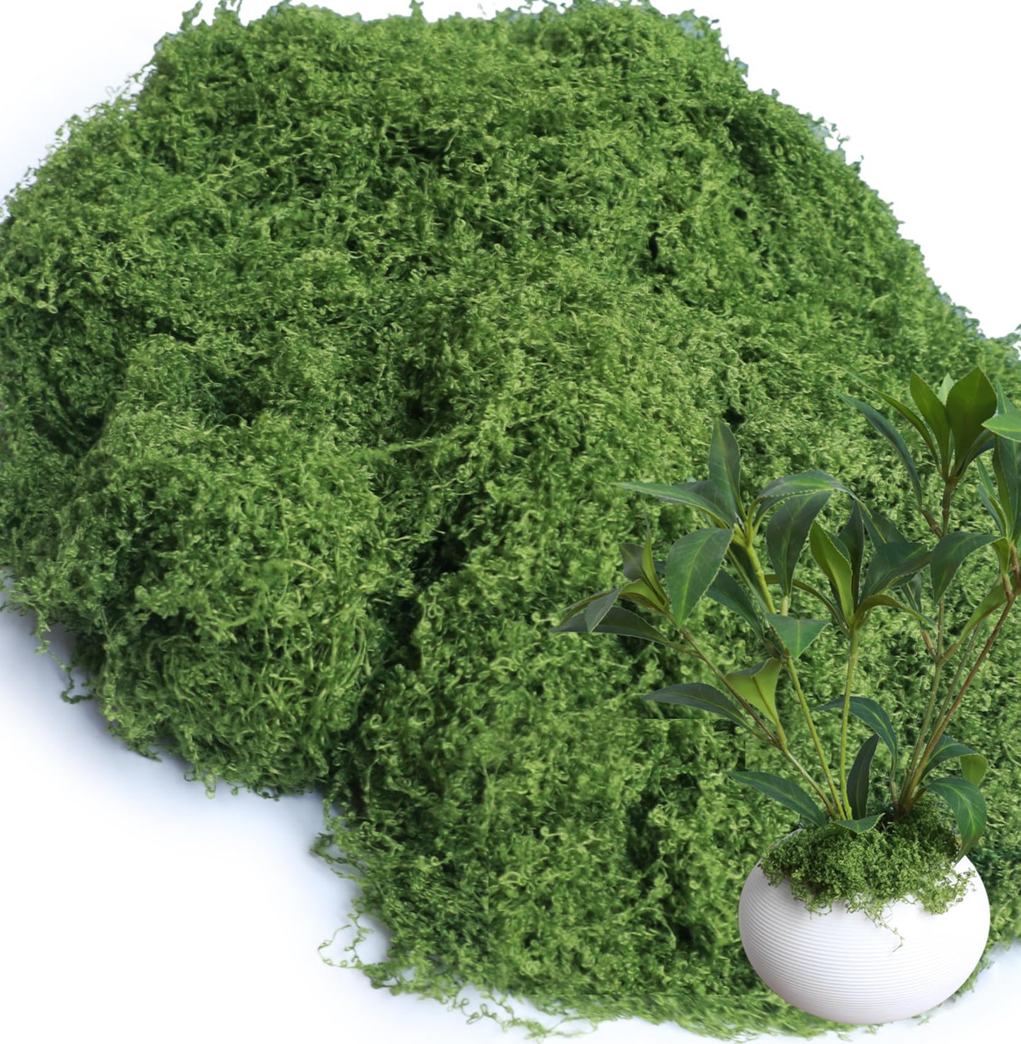 8.8oz Green Fake Moss Faux Plant Grass Artificial Flowers Moss for DIY Crafts Fairy Garden Pot Filler Vase Decorating Project Indoor Model Making Walls Glass Decor Forlaoers