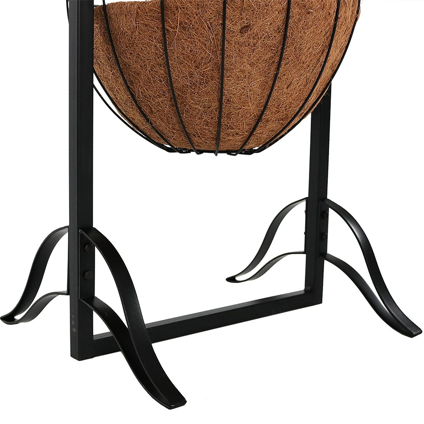 Sunnydaze Hanging Basket Planter Stand with Decorative Welcome Sign - 48-Inch Tall