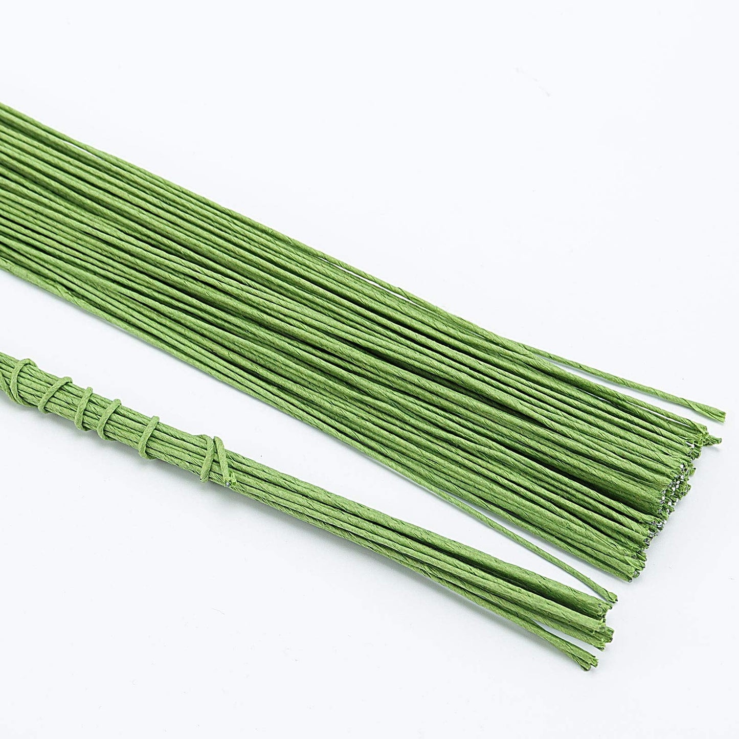 ZOENHOU 300 PCS 16 Inch 14 Gauge Floral Wire, Green Floral Stem Crafting Wire for DIY Crafts, Flower Making Supplies Florist Arrangements and Decorations