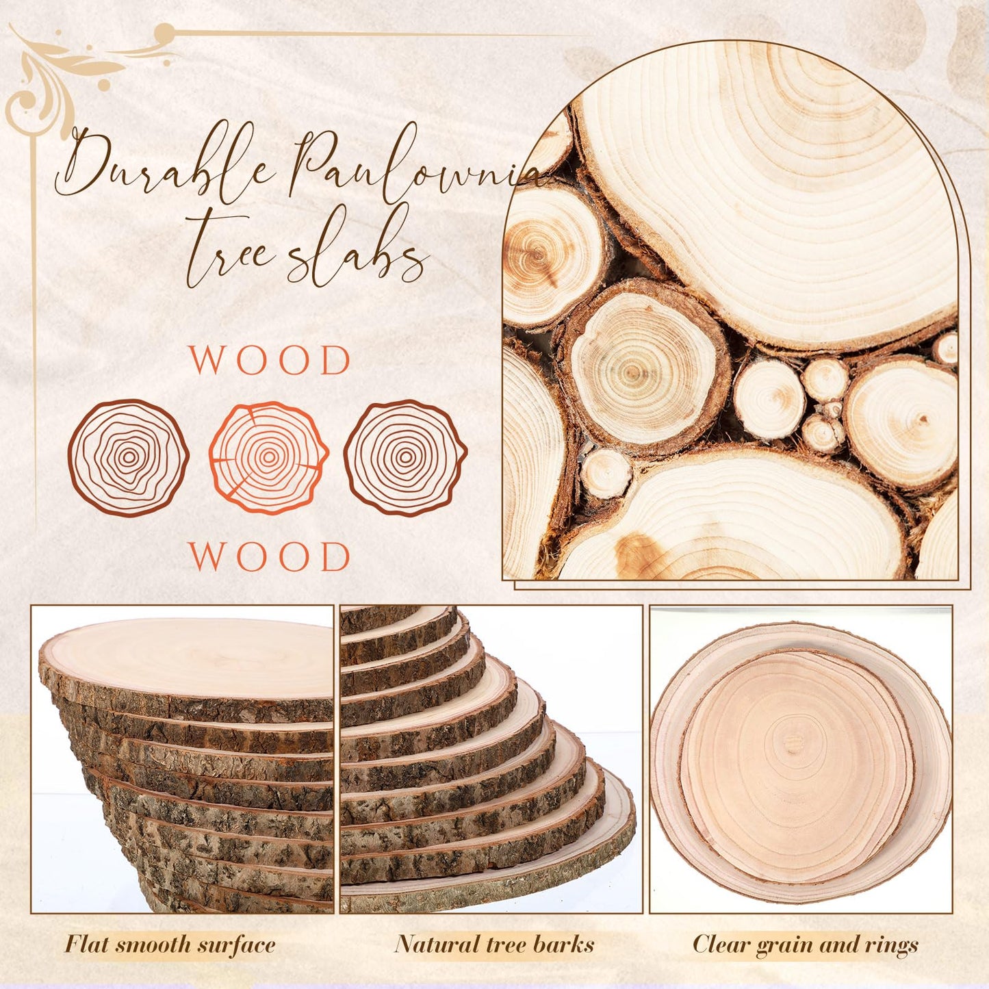 Tioncy 20 Pcs Natural Large Wood Slices for Wedding Centerpieces Decor Round Unfinished Wood Slab for Tables Wooden Circle for DIY Crafts Rustic Centerpiece(12-13 Inch)