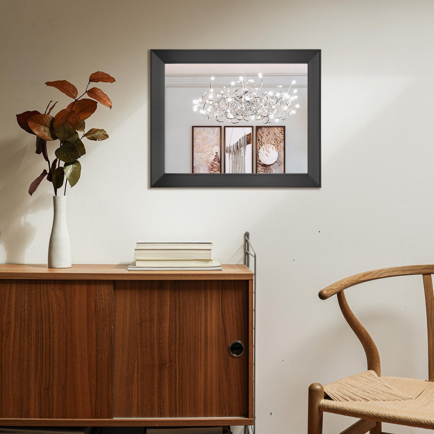 Ruomeng Rectangular Wall Mirror 16" x 20" Framed Mirror for Bathroom, Bedroom, Entryway, Living Room, Black