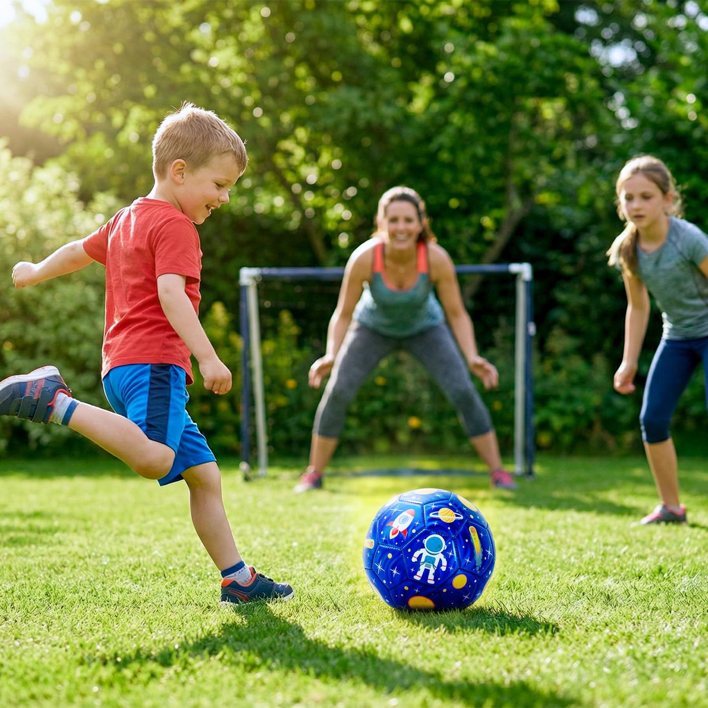 EVERICH TOY Kids Soccer Ball Size 3 for Toddlers Kids 2-5 5-8 - Glitter Cartoon Design with Pump Deflated - Sports and Outdoors Toys Games - Easter Basket Stuffers Birthday Gifts for Boys Girls