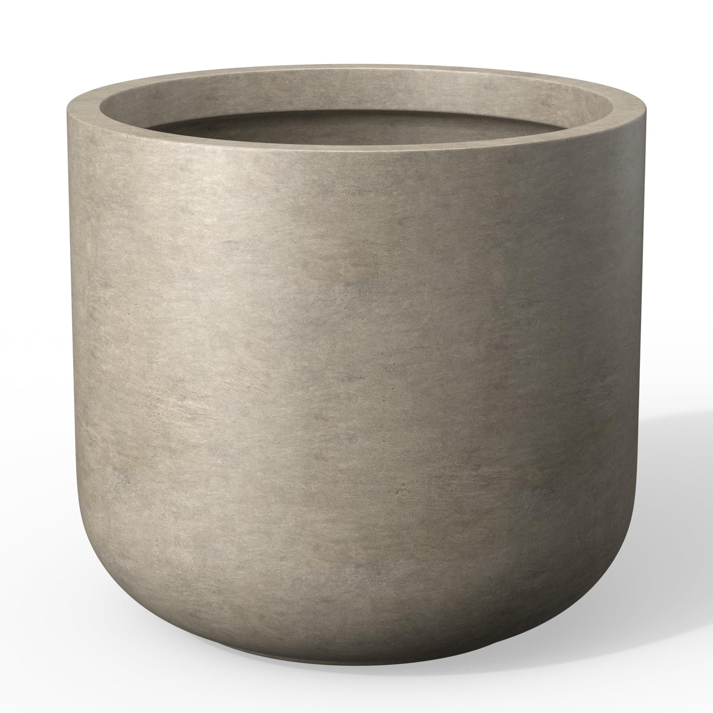 Kante Round Concrete Planter, 13.8 Inch Dia Classic-Style Large Pot with Drainage, Patina Concrete Finish with Painted Interior, for Indoor & Outdoor Plants, Home, Patio and Garden