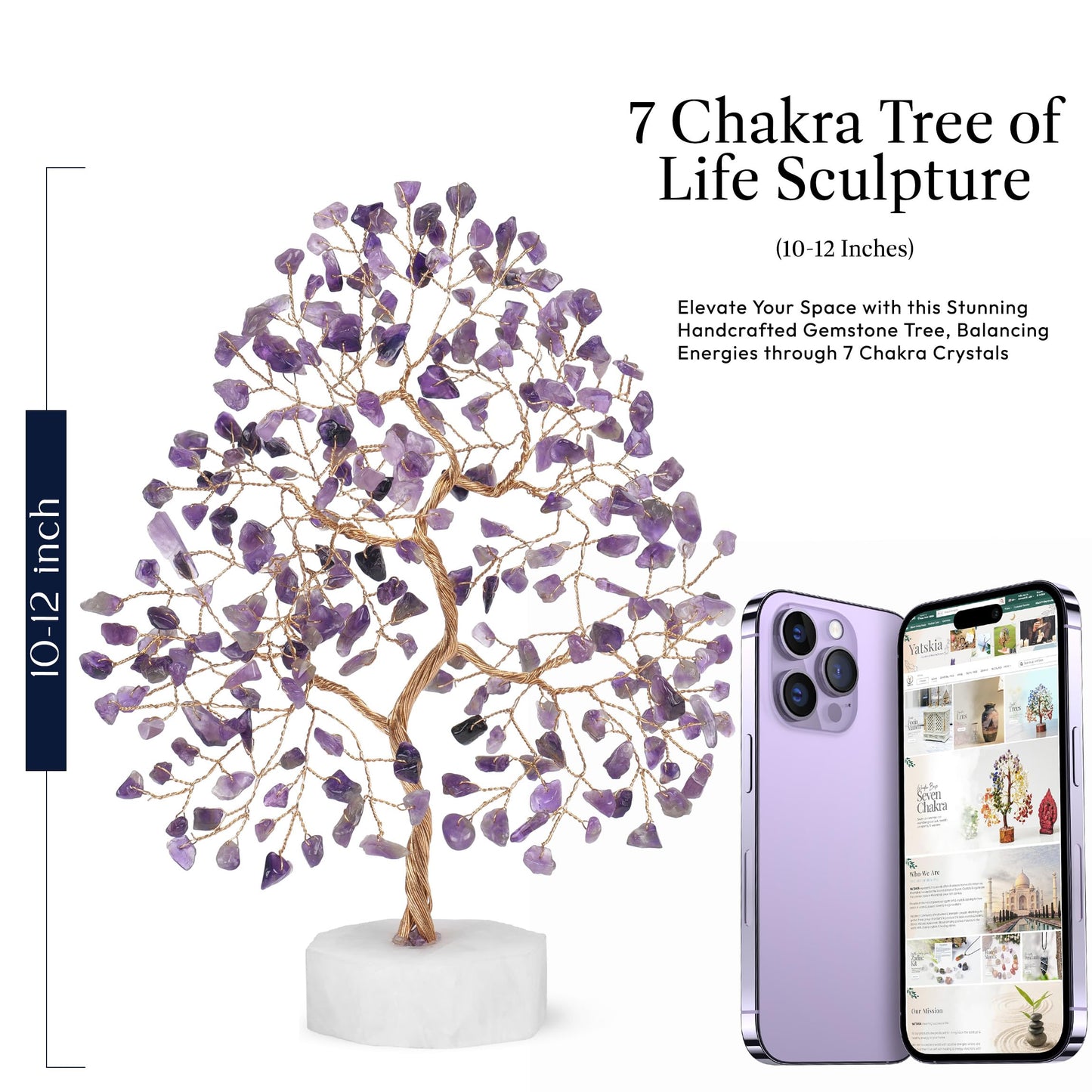 Amethyst Tree of Life - Crystal Chakra Tree for Positive Energy, Thoughtful Gift for Women