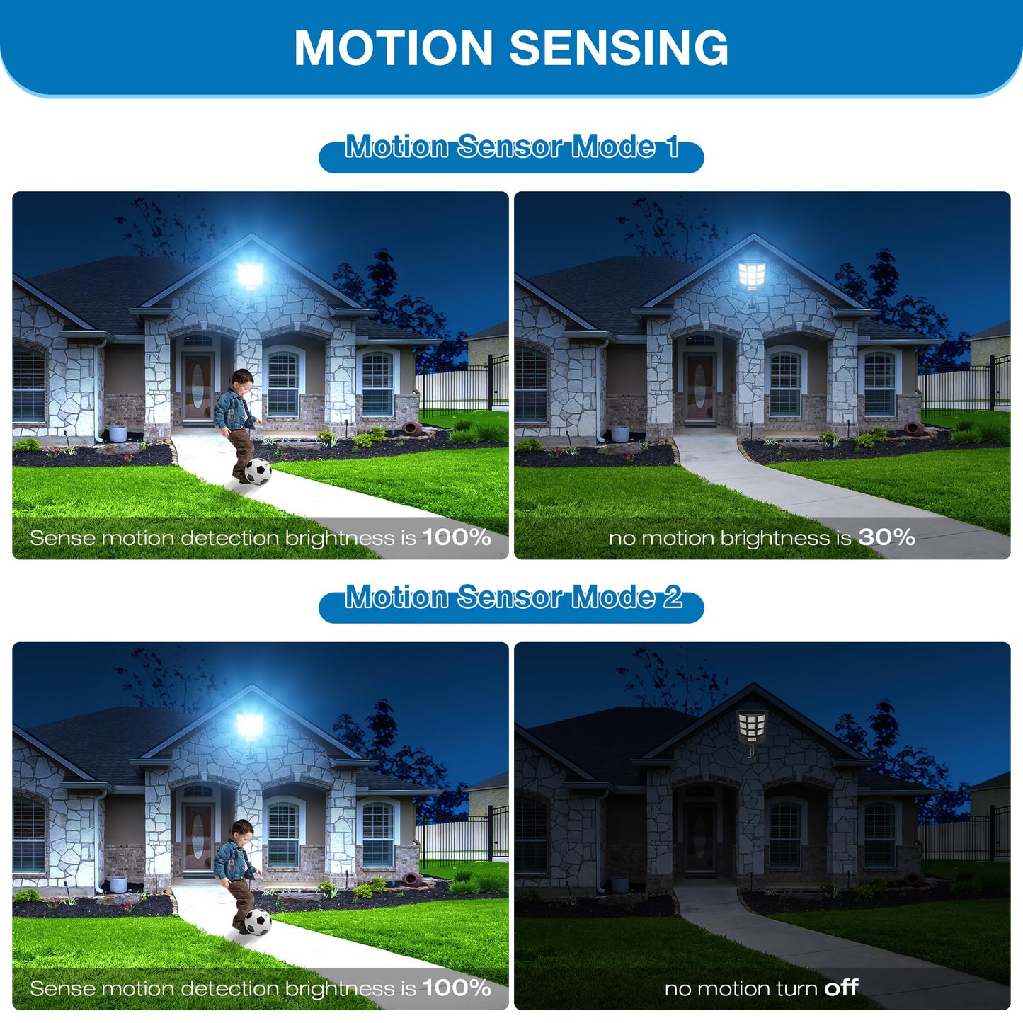 Solar Lights Outdoor,IP66 Waterproof Solar Street Lights Outdoor,6500K LED Dusk to Dawn Security Flood light with Motion Sensor and Remote Control for Yard,Parking Lot, Courtyards,Garages 2-Pack