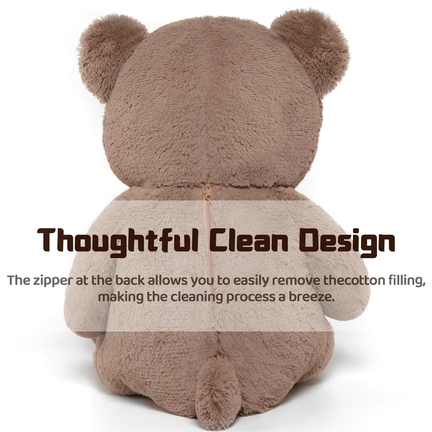 Tezituor 5ft Big Teddy Bear,Giant Brown Stuffed Animal 59 Inches,Life Size Teddy Bears for Girlfriend or Kids,Soft Bear for Valentines Day,Chrismas,Birthday Baby Shower