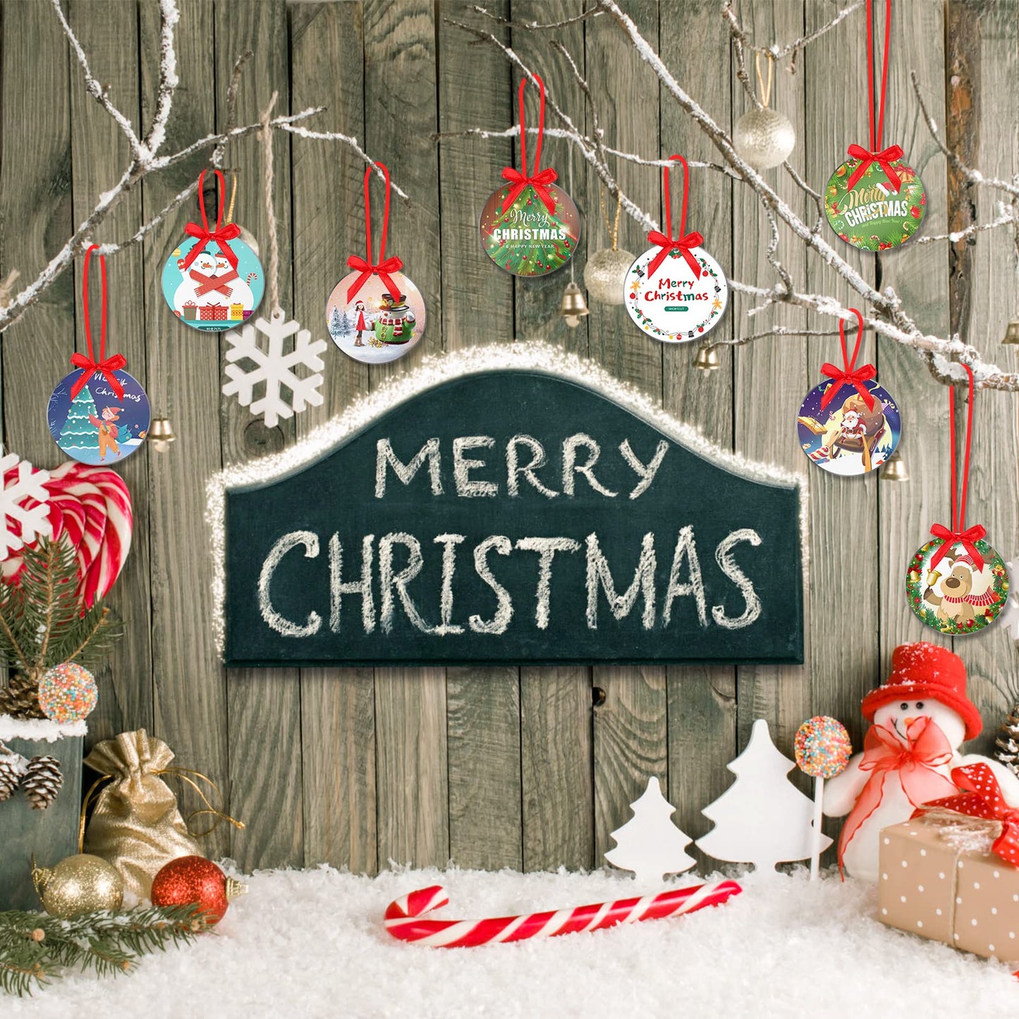Cludoo 3.5 Inch Acrylic Ornaments Blanks, 30pcs Clear Round Acrylic Ornament Blanks, Acrylic Circle Disc Ornament Blanks with Hole for Vinyl, Christmas Decor, Engraving, Painting, and DIY Crafting