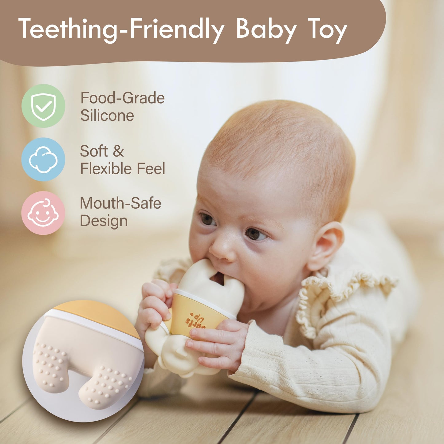 Moonkie Food Grade Silicone Toy Cars for Babies & Toddlers, Push and Go Baby Cars, Baby Teething Toys for 6-12 Months, Easy-to-Hold Hollow Body, Birthday Gift for Boys & Girls, 5 Pack