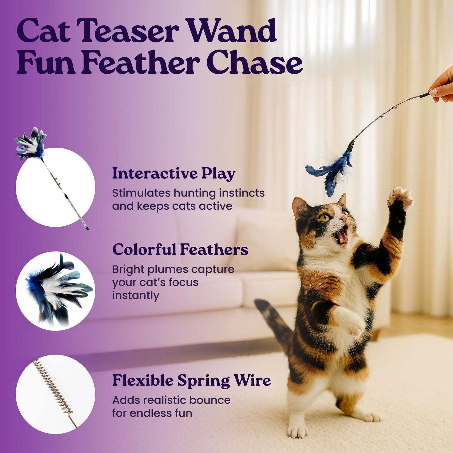 Cat Care Grooming Kit 6 in 1, Include: Nail Clipper, Brush for Shedding, Wand Toy, Interactive Ball Toy, Bath Brush, Ear Cleaner Finger Wipes (30ct.), Cat Grooming Supplies