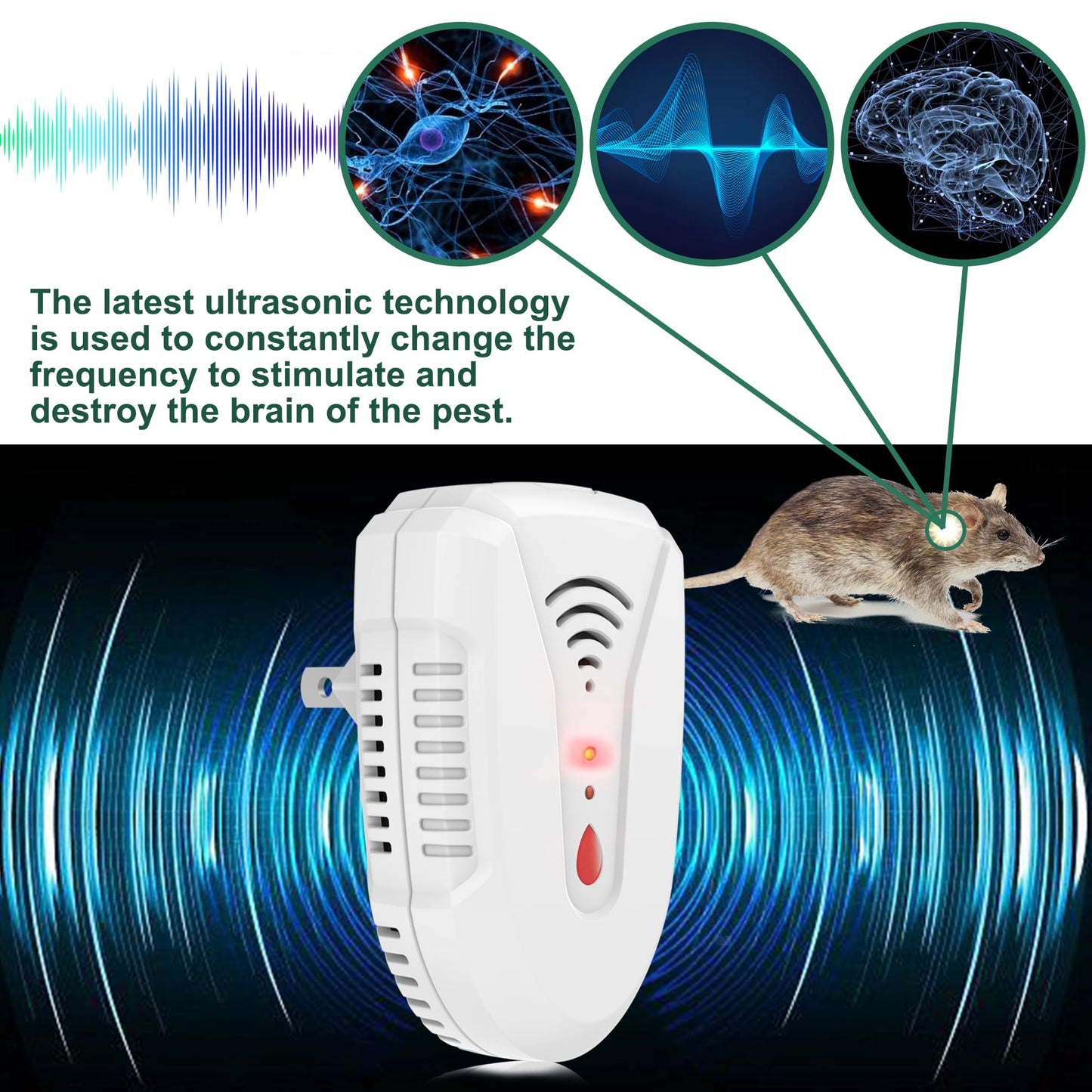 2026 Upgraded Version Ultrasonic Pest Repeller 6 Pack, Mouse Repellent Indoor Plug in, Insect Ultrasonic Repellent for Bugs Roach Insect Mice Spider Mouse Mosquito Ant, 3 Mode Switching