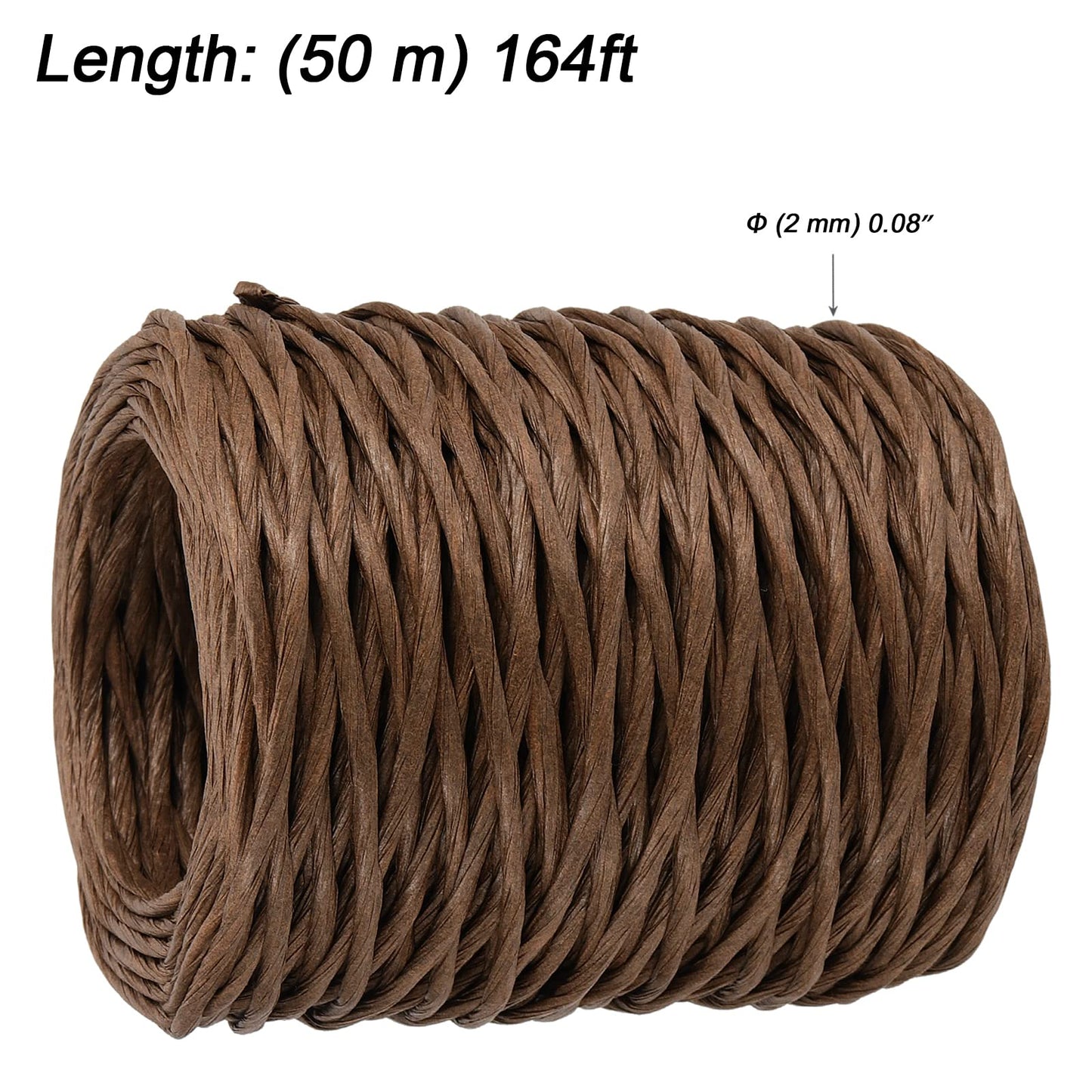 MOUYAT 4 Rolls Total 656 Feet x 2mm Brown Floral Wire, Rustic Vine Bind Wire, Paper Wrapped Rattan Rope for Crafts, Flower Bouquets Crown, Christmas Wreaths, Wedding, Weaving Basket