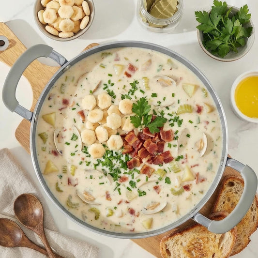 8 Quart Nonstick Stock Pot with Lid - BEZIA Ceramic Large Soup Pot for Family Cooking, Induction Ready, Stay-Cool Silicone Handles, Easy Cleanup, Perfect for Stews, Pasta & Batch Cooking