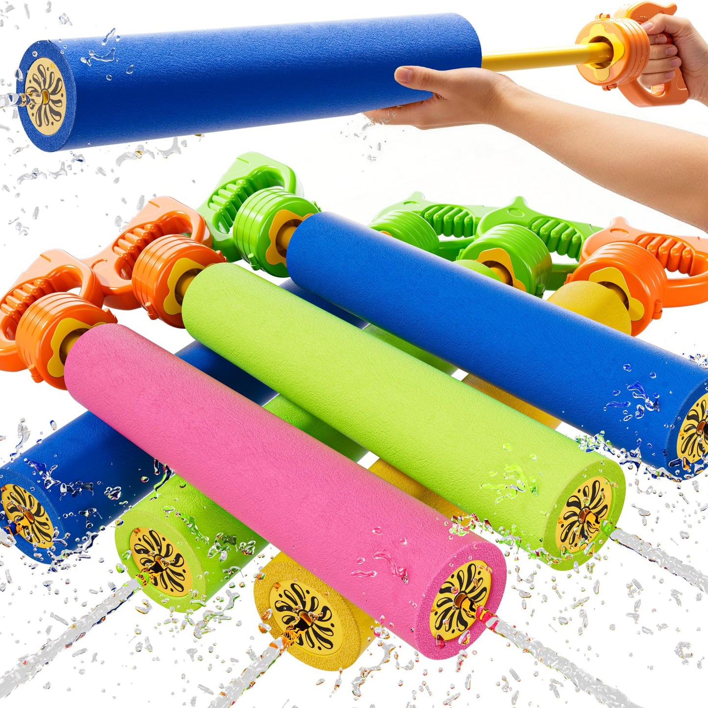 KIZONLY 6 Pack Water Squirter for Kids, Foam Water Pool Squirt Toy, Outdoor Swimming Beach Water Play, Pool Backyard Party Activities Birthday Gift Toy for Toddler Kid Ages 1-3 4-8 8-12