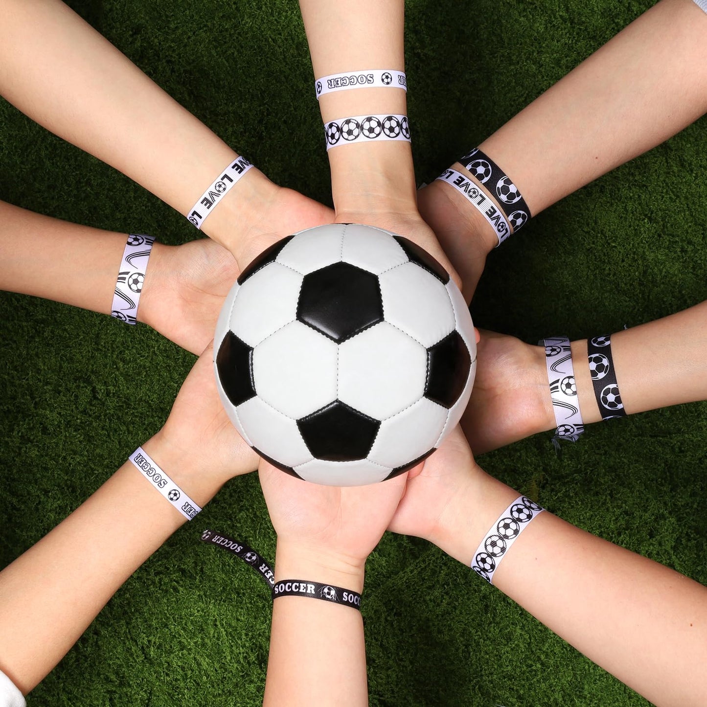 LaRibbons Soccer Ribbon Set 6 Rolls 30 Yards Total, White Black Sports Themed Craft Ribbons for Soccer Party Decorations, Hair Bows, Gift Wrapping, DIY Sewing Supplies