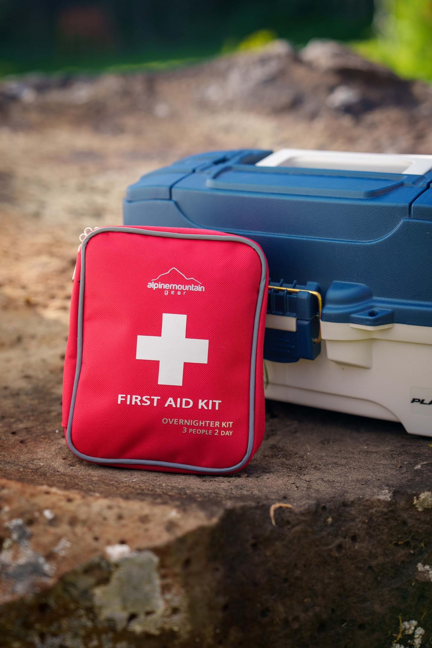 Red First Aid Kit, (Overnighter Kit, 3 Person, 2 Day) - Compact Emergency Medical Kits with Bandages, Gauze, and More by Caddis Sports (Overnighter (Red))