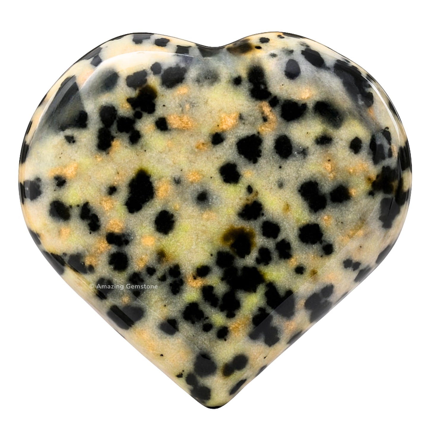 Amazing Gemstone Dalmatian Jasper Stone Heart - Pack of 2 Crystal Heart Stones Rocks - Corazones De Piedra Crystals and Healing Stones Heart Shaped Crystal - Stocking Stuffers Gifts