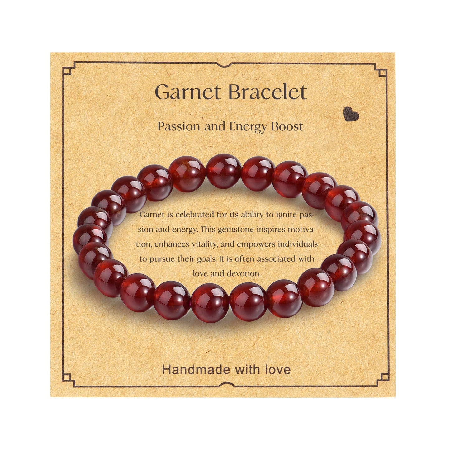 BaronCara Garnet Chakra Bracelet - Crystal Healing Bracelets for Women, Protection and Blessing Energy Bracelet, Elegant Gemstone Jewelry for Balance